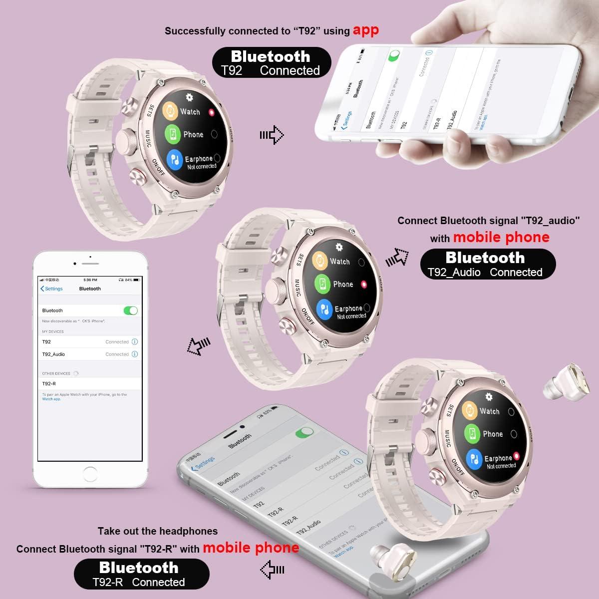 Reloj Inteligente T92 PADY con Auriculares Bluetooth 3 en 1