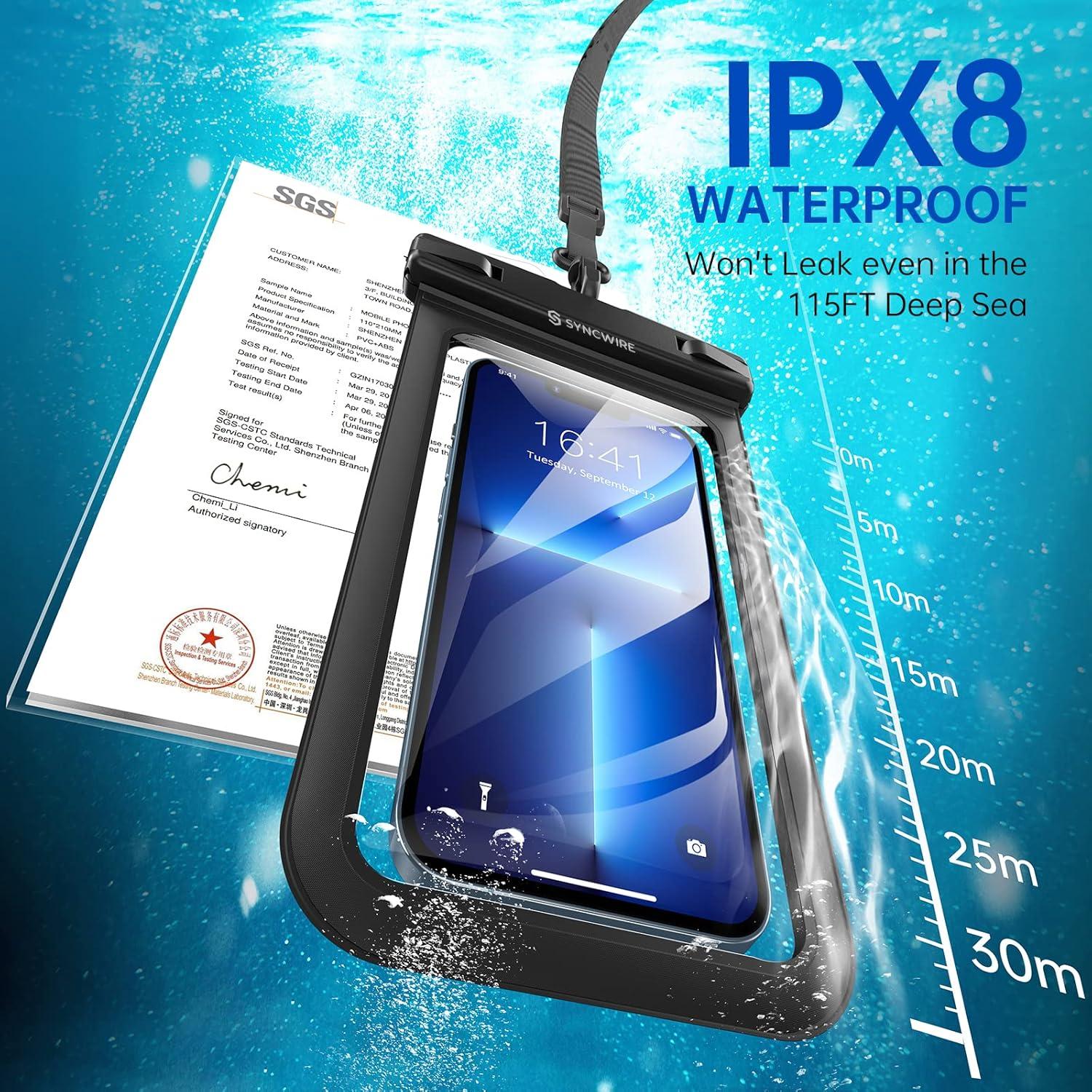 SYNCWIRE Funda Impermeable Universal IPX8 para Teléfono 7"