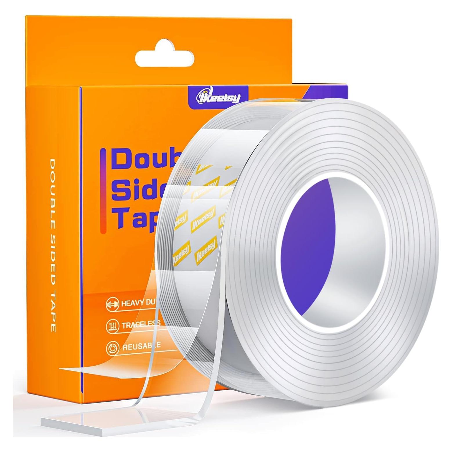 Cinta Adhesiva Doble Cara IKeelsy 3.0 x 304.8 cm Transparente