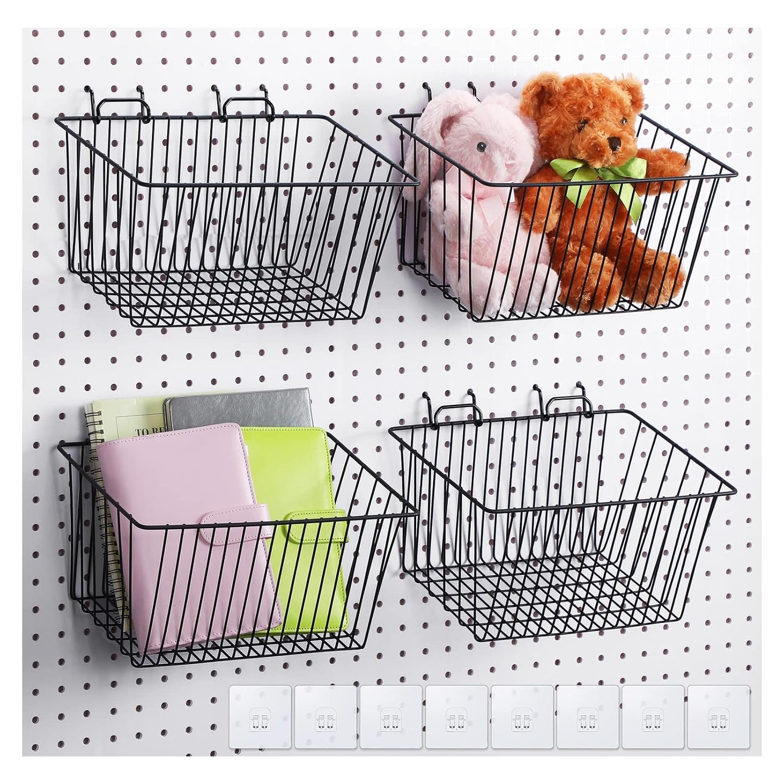 Cestas de Almacenamiento para Tablero Perforado Sieral - 4 Piezas