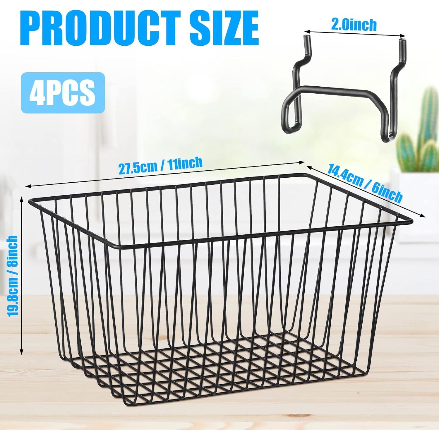 Cestas de Almacenamiento para Tablero Perforado Sieral - 4 Piezas