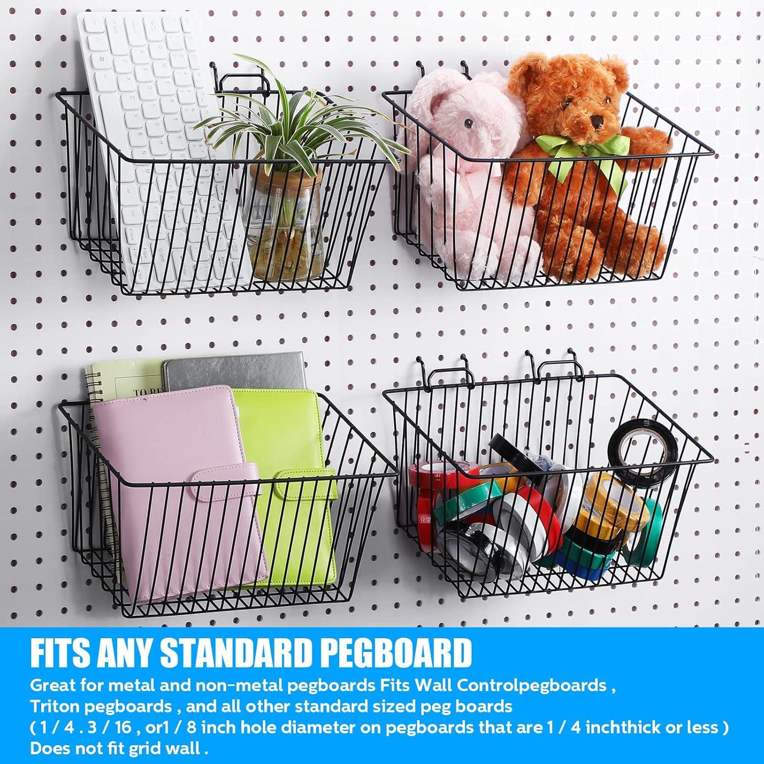 Cestas de Almacenamiento para Tablero Perforado Sieral - 4 Piezas