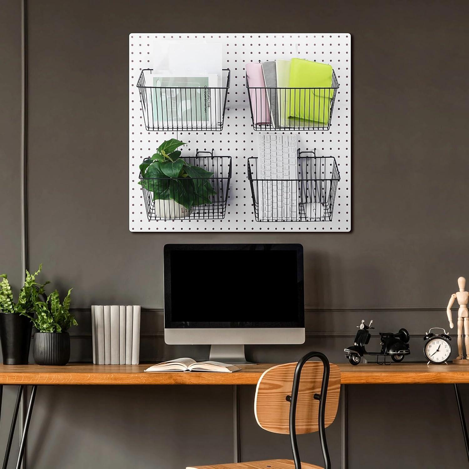 Cestas de Almacenamiento para Tablero Perforado Sieral - 4 Piezas