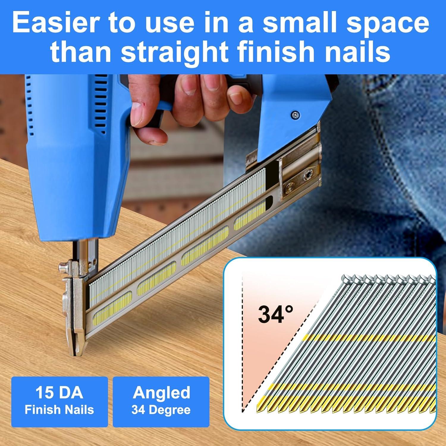 Clavos de Acabado Angulados SimCos 15 Calibre 1200 Piezas