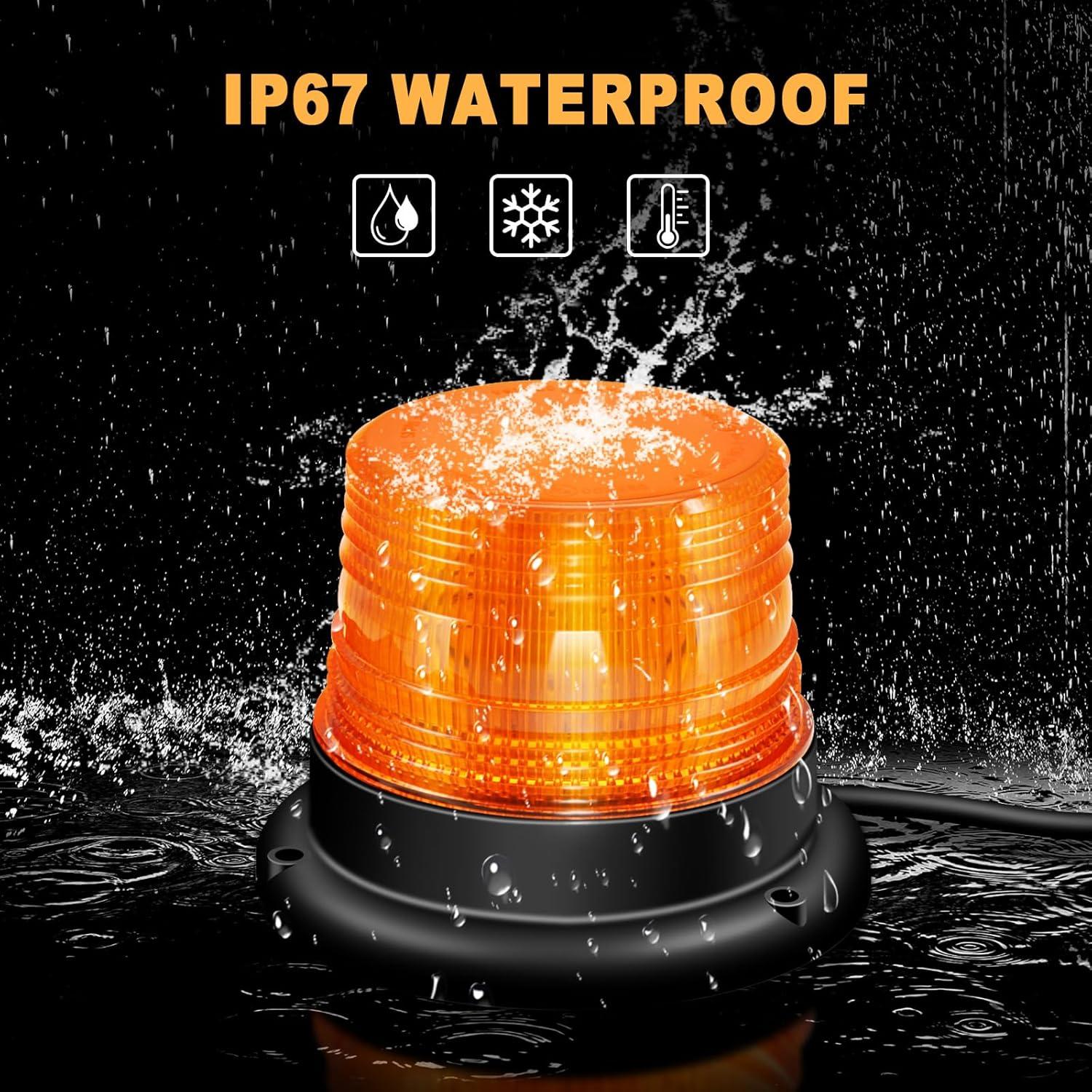 Luz Estroboscópica LED Dinfu Ámbar 10W Magnética IP67