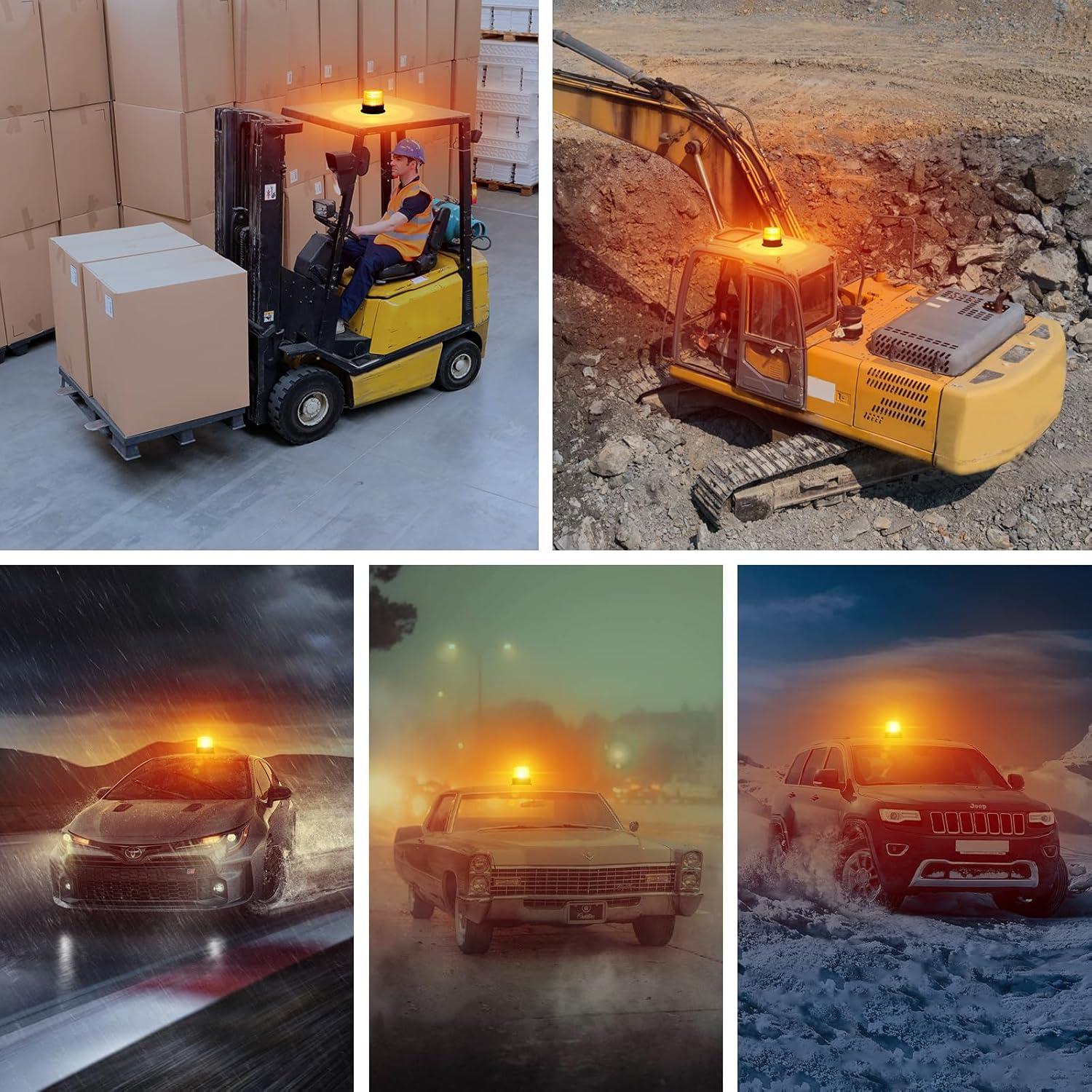 Luz Estroboscópica LED Dinfu Ámbar 10W Magnética IP67