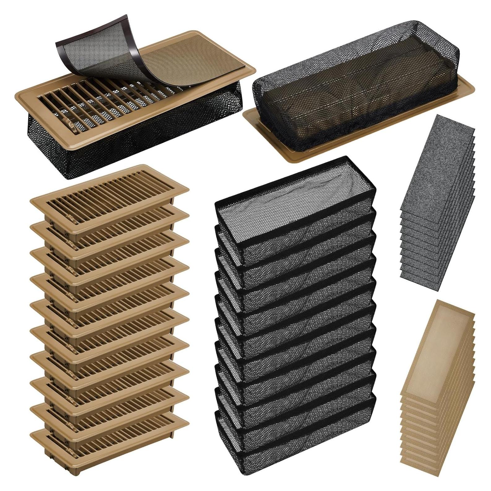 Juego de Rejillas de Piso Zonon 40 Pcs 10 x 25 cm Marrón