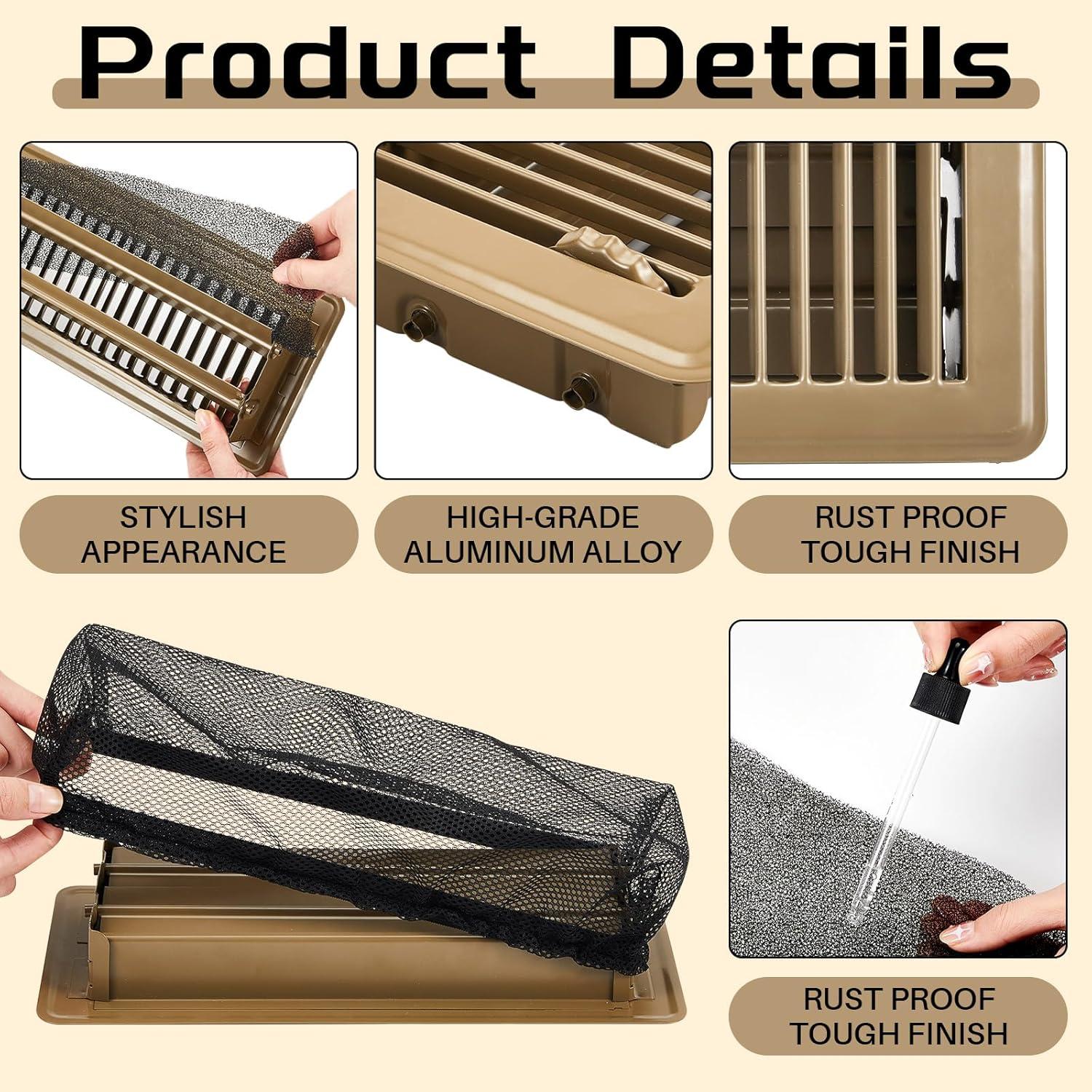 Juego de Rejillas de Piso Zonon 40 Pcs 10 x 25 cm Marrón