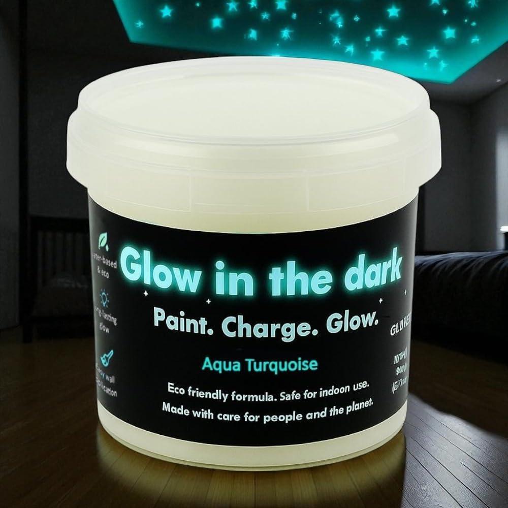 Pintura Fosforescente Procart 100 g Turquesa Aqua Brilla en la Oscuridad