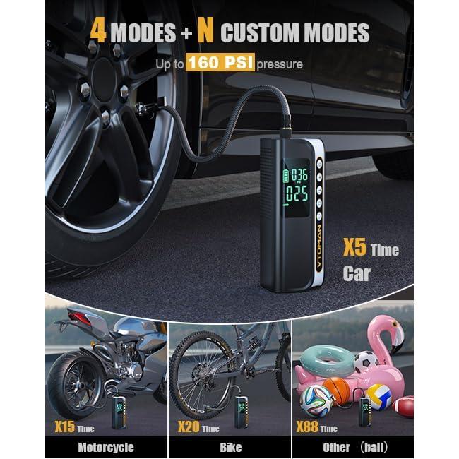 Compresor de Aire Portátil VTOMAN X6 Pro 160 PSI con Luz LED