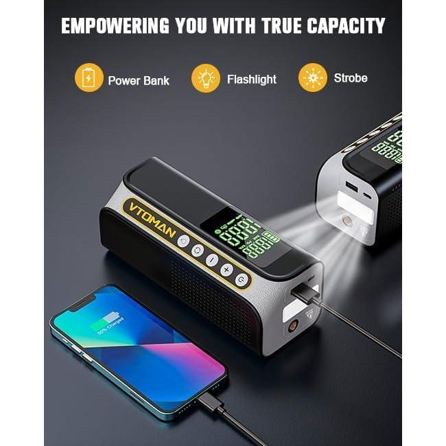 Compresor de Aire Portátil VTOMAN X6 Pro 160 PSI con Luz LED