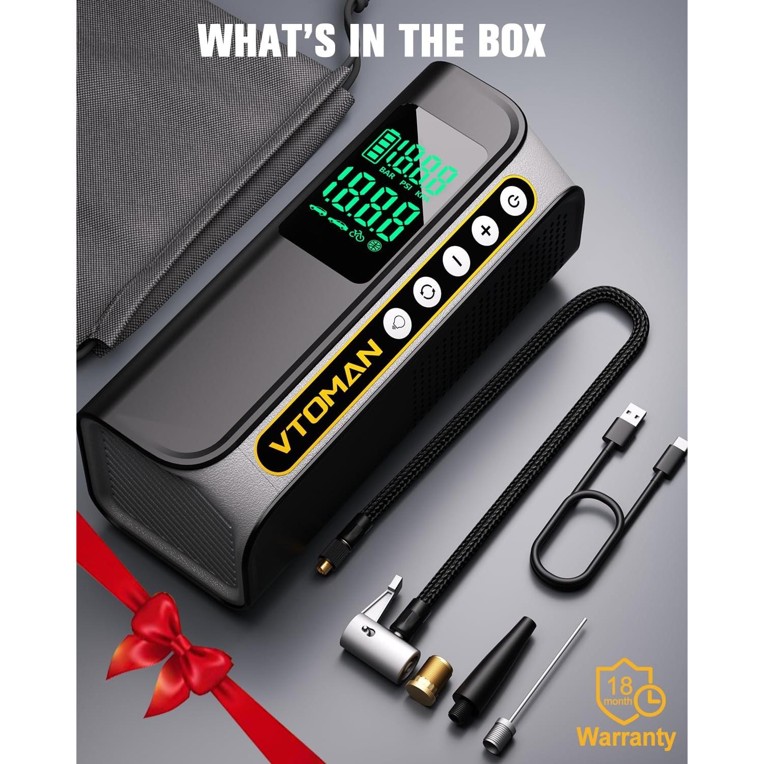 Compresor de Aire Portátil VTOMAN X6 Pro 160 PSI con Luz LED