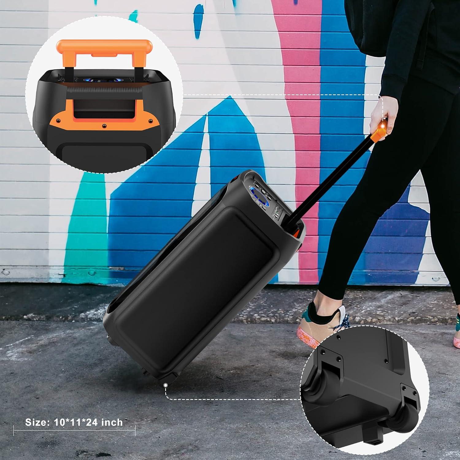 Máquina de Karaoke JYX-T9 con 2 Micrófonos Inalámbricos 500W