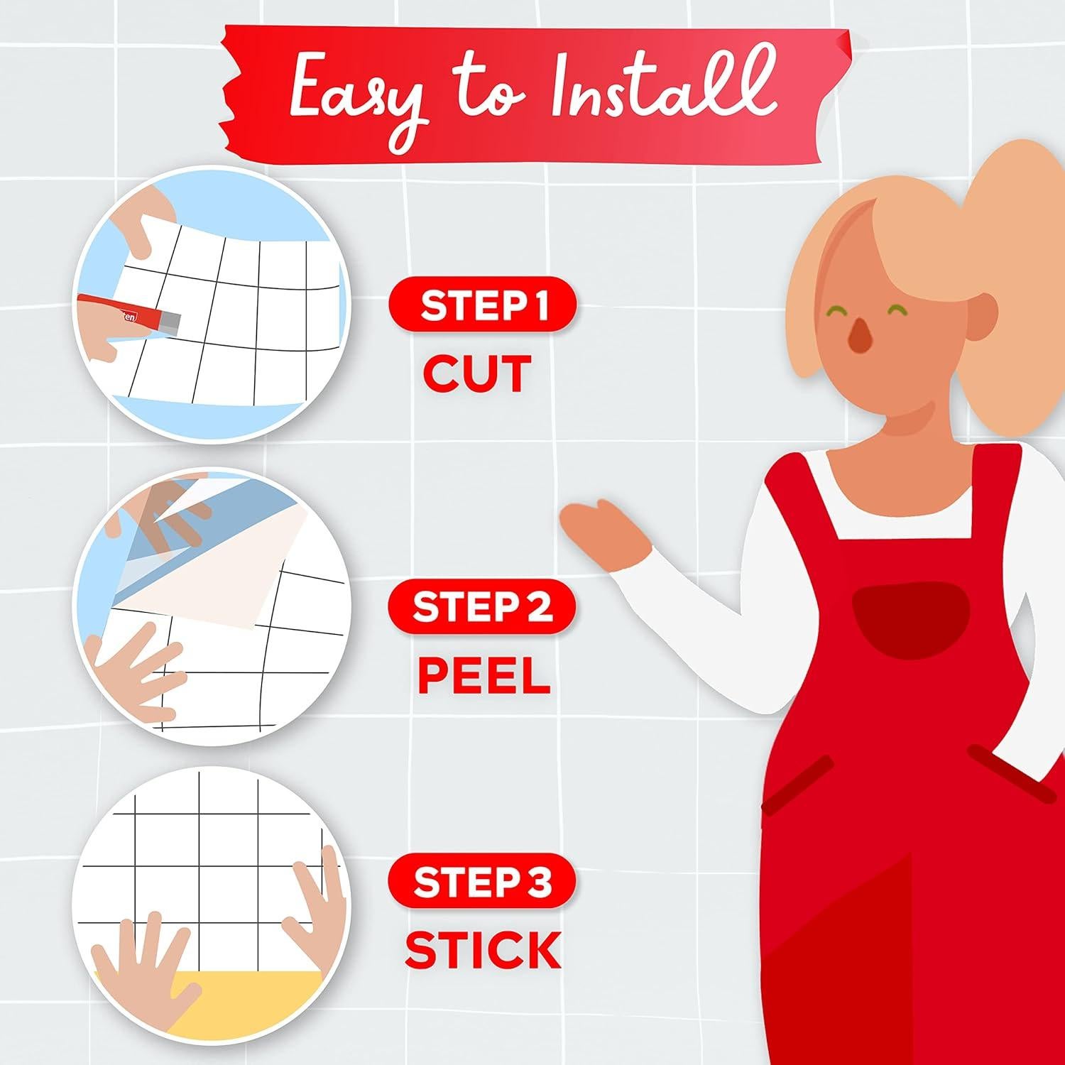 Azulejos Adhesivos XFasten 10pcs 30.48x30.48cm Teal Brillante