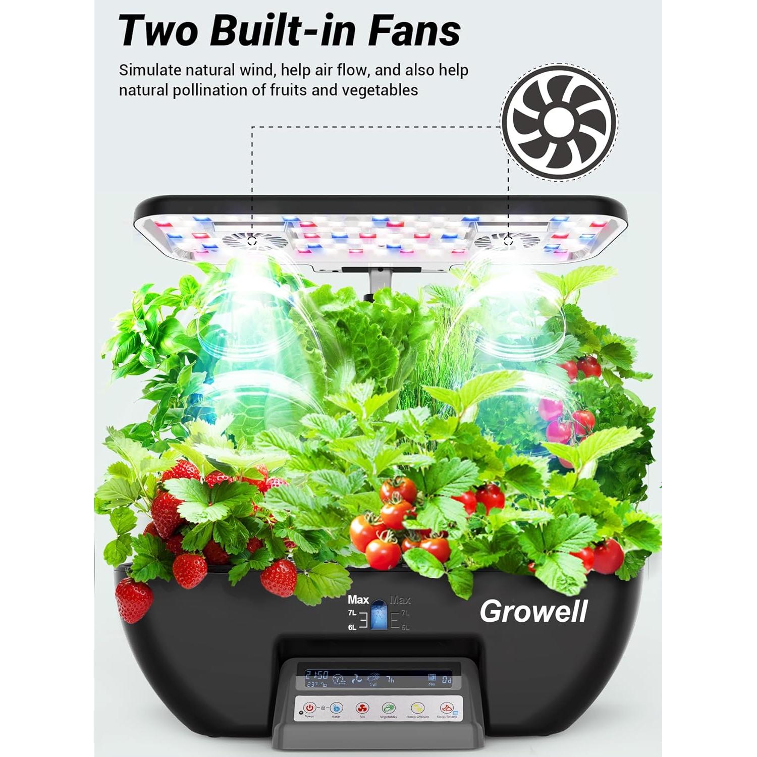 Sistema Hidropónico Growell 17 Cápsulas 10L 102 Luces LED