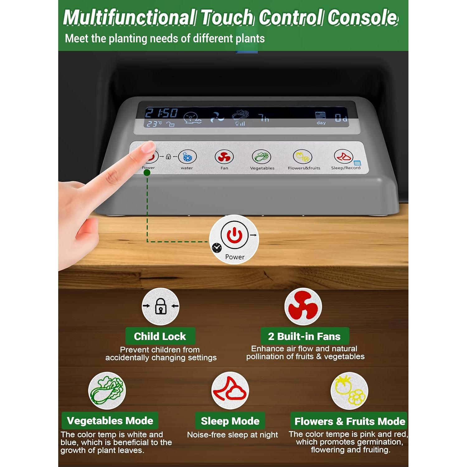 Sistema Hidropónico Growell 17 Cápsulas 10L 102 Luces LED