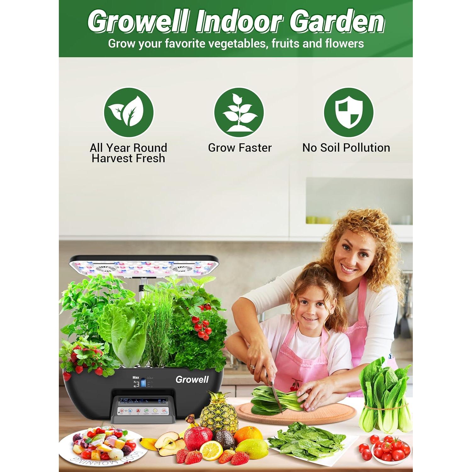 Sistema Hidropónico Growell 17 Cápsulas 10L 102 Luces LED