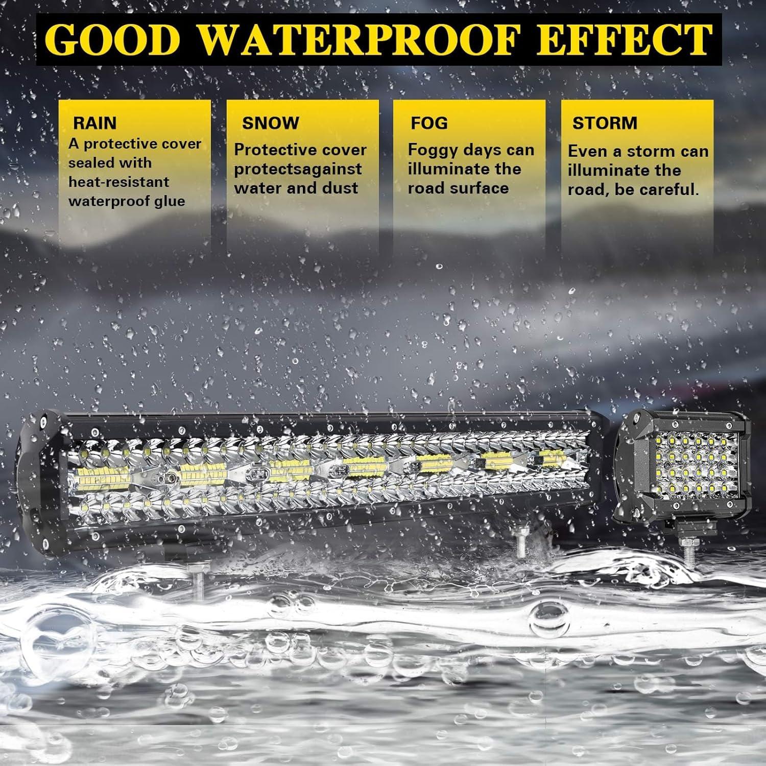 Kit de Barra de Luz LED OfleGold 22" 420W + 2 Pods 4" 72W