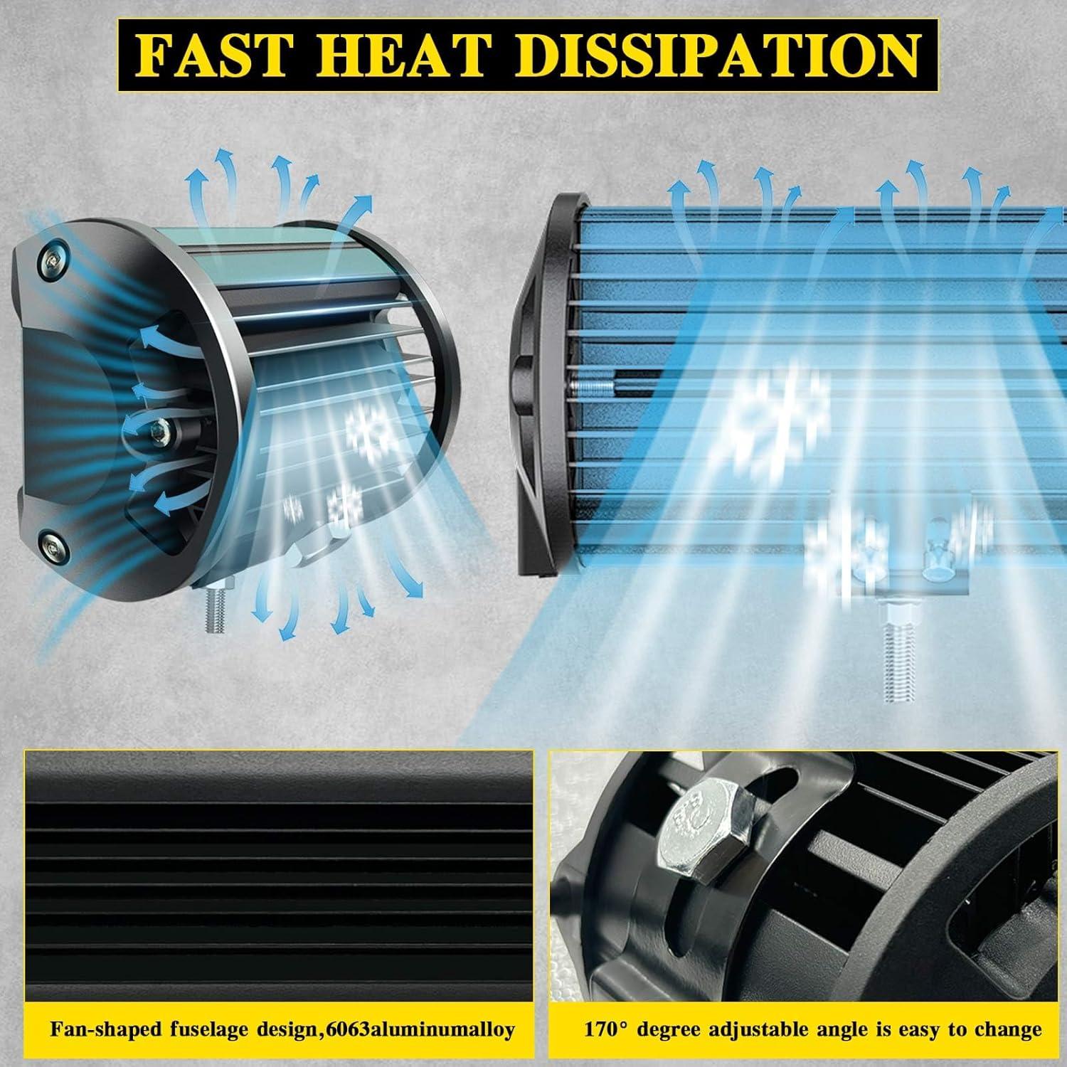 Kit de Barra de Luz LED OfleGold 22" 420W + 2 Pods 4" 72W