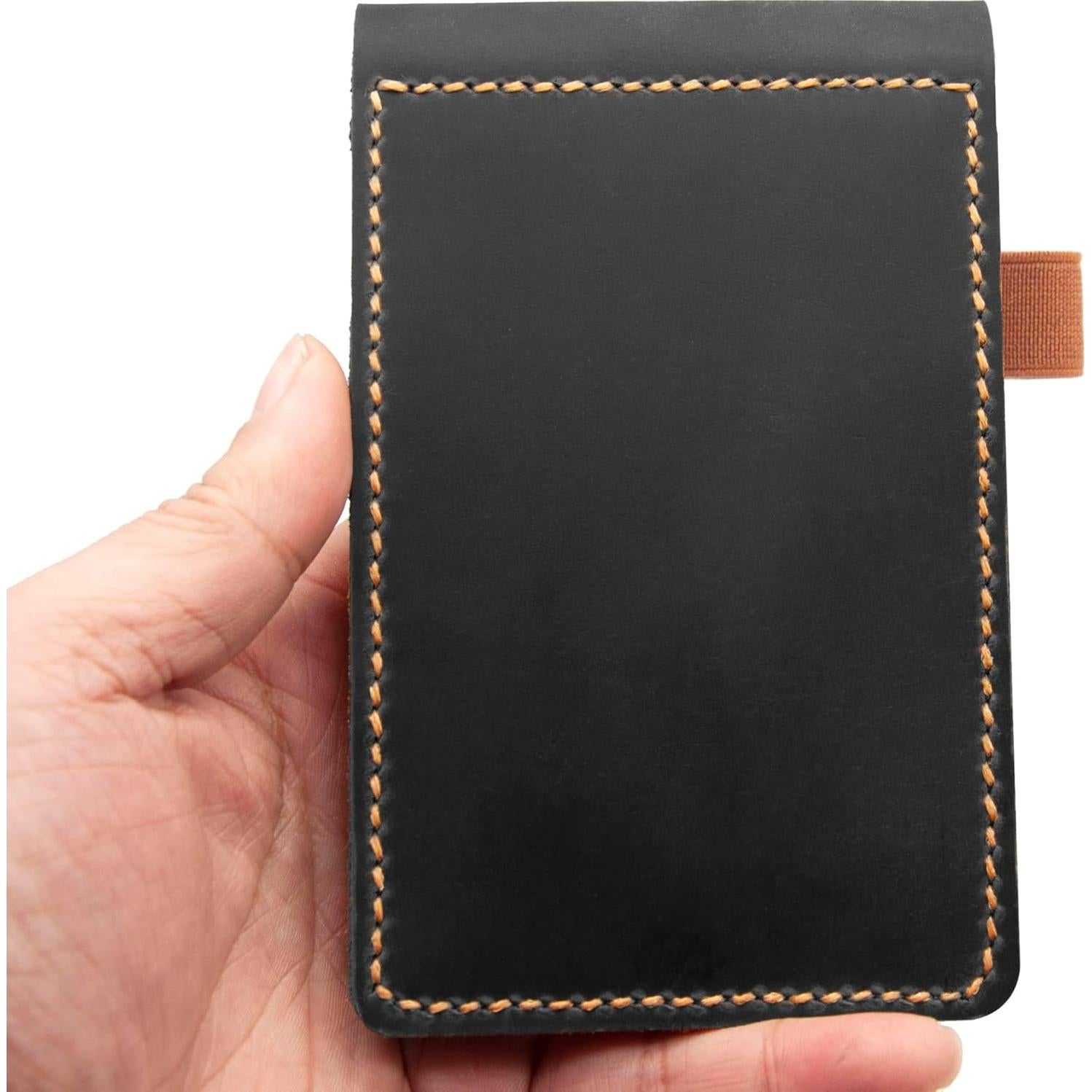 Cubierta de Cuaderno de Cuero Genuino Turbosnail 3x5" Negro