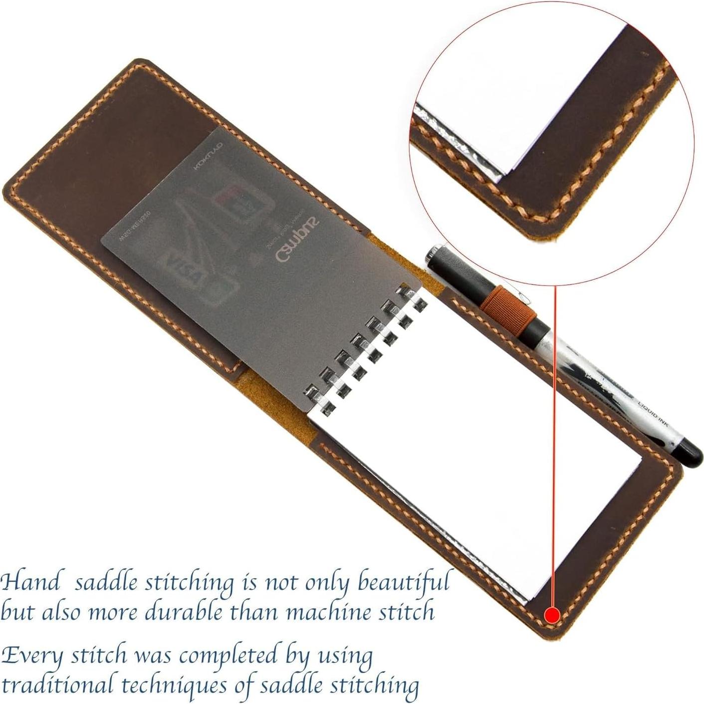 Cubierta de Cuaderno de Cuero Genuino Turbosnail 3x5" Negro