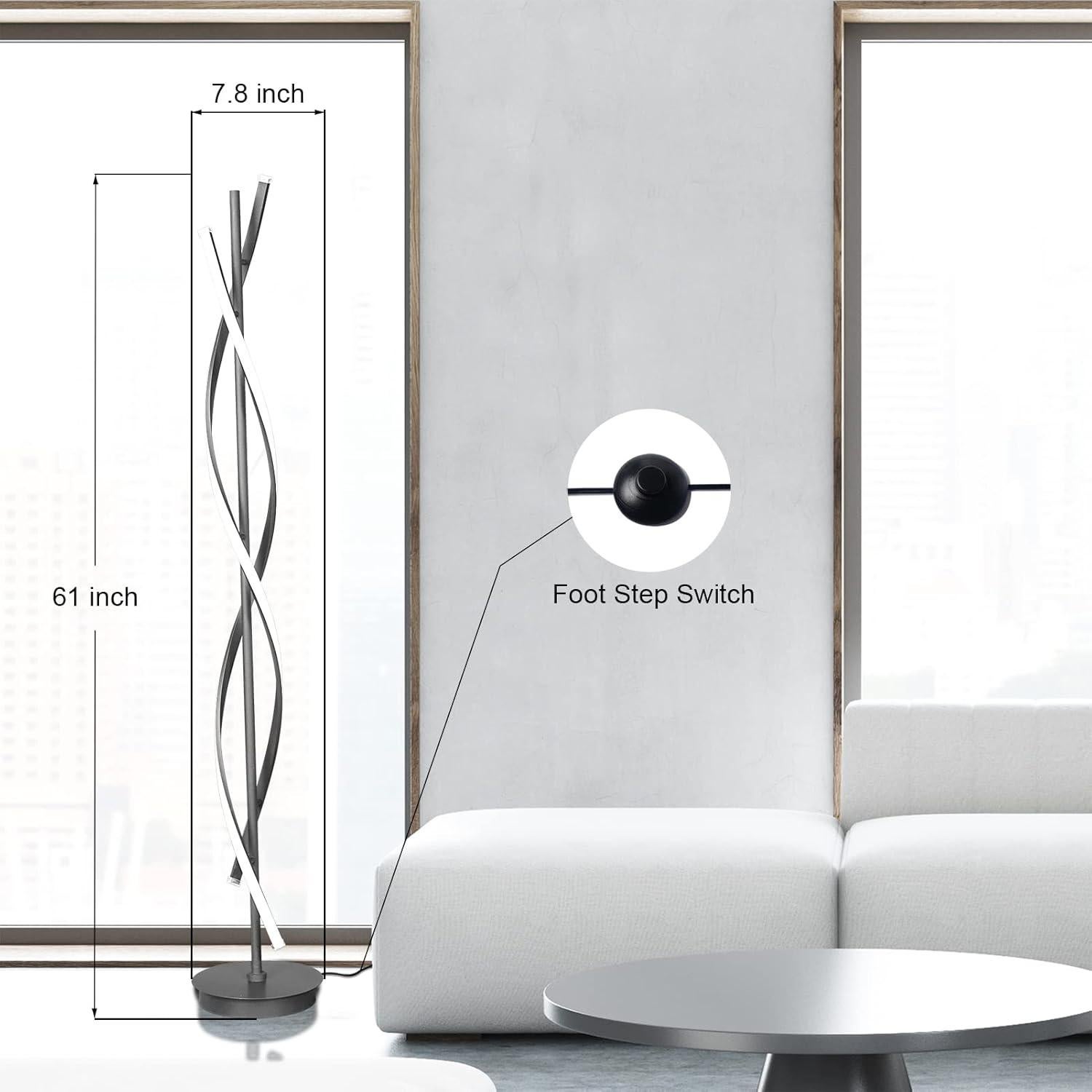 Lámpara de Pie LED AooLiWang 155 cm Control Remoto 3 Colores