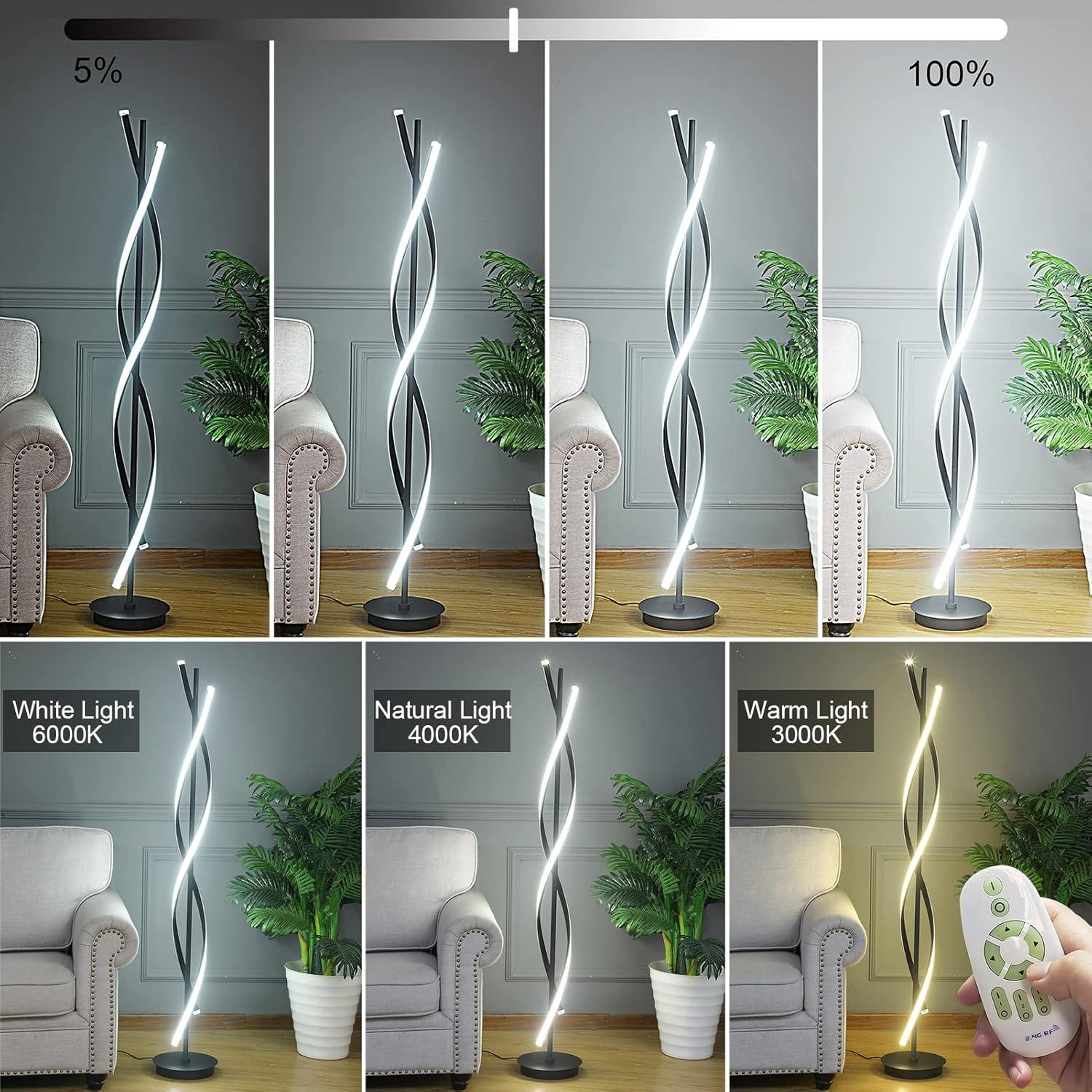 Lámpara de Pie LED AooLiWang 155 cm Control Remoto 3 Colores