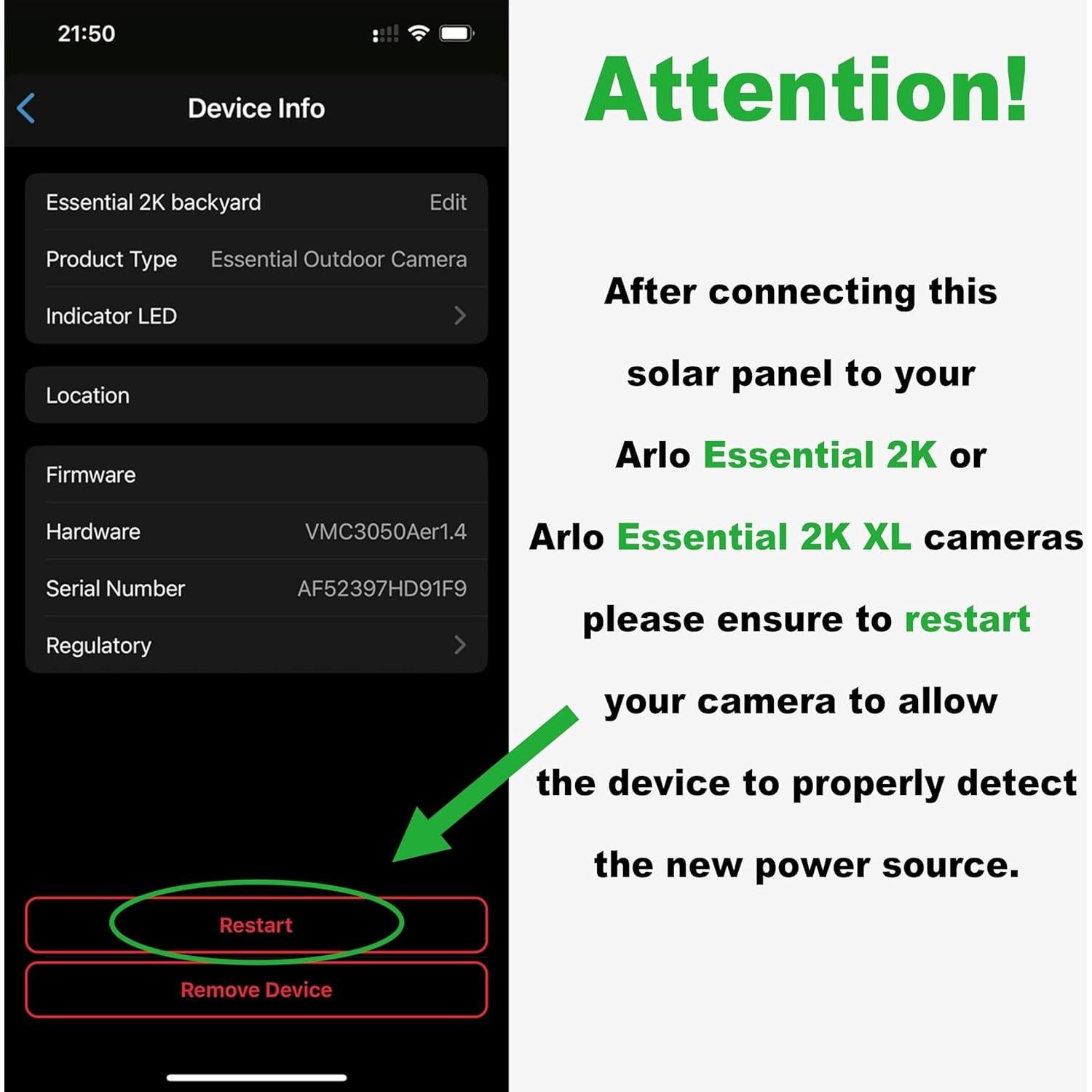 Cargador Solar AYIIFEI para Cámara Arlo Essential 2K - 4m Cable