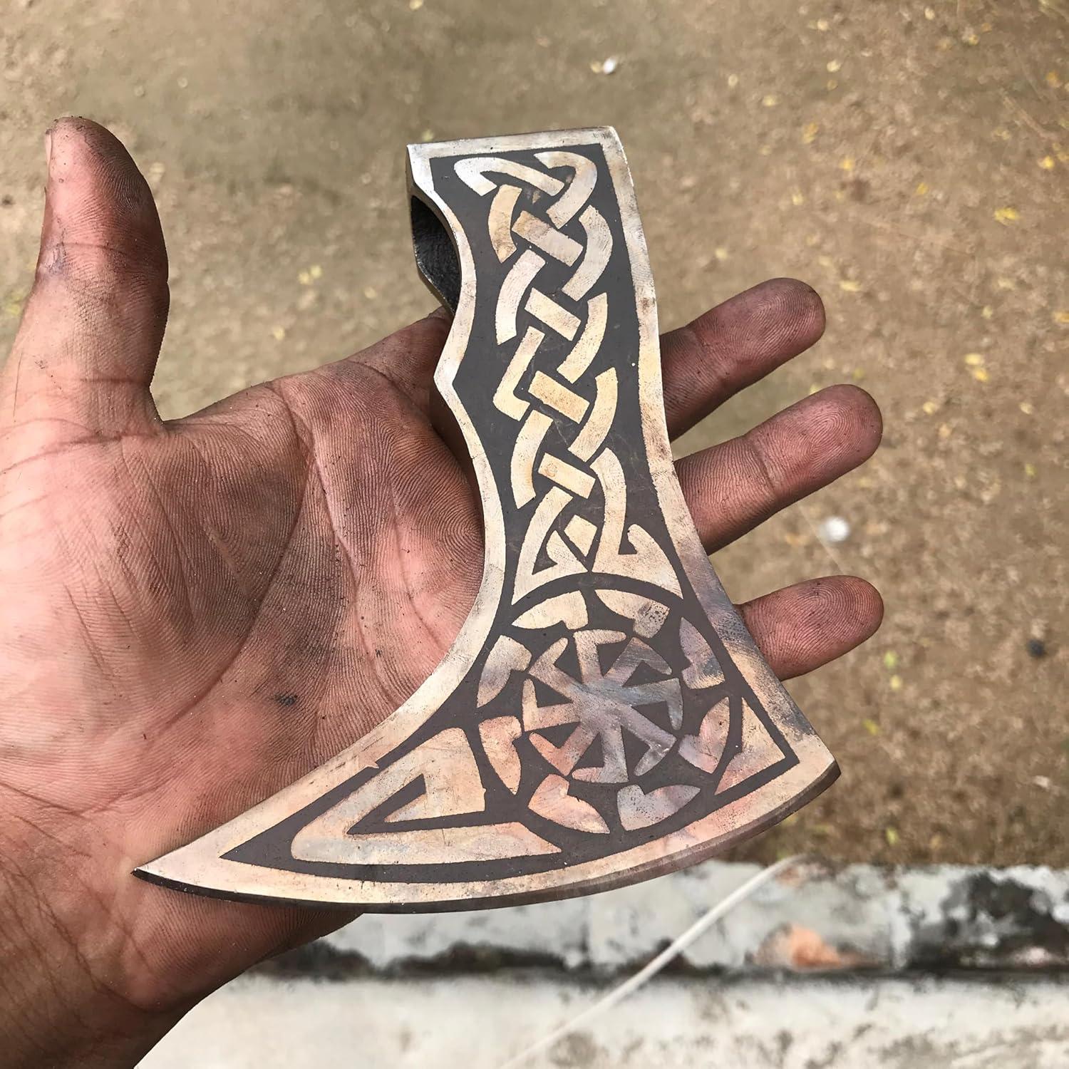 Hacha Vikinga Forjada a Mano Master Damascus 15.24 cm - Regalo Único