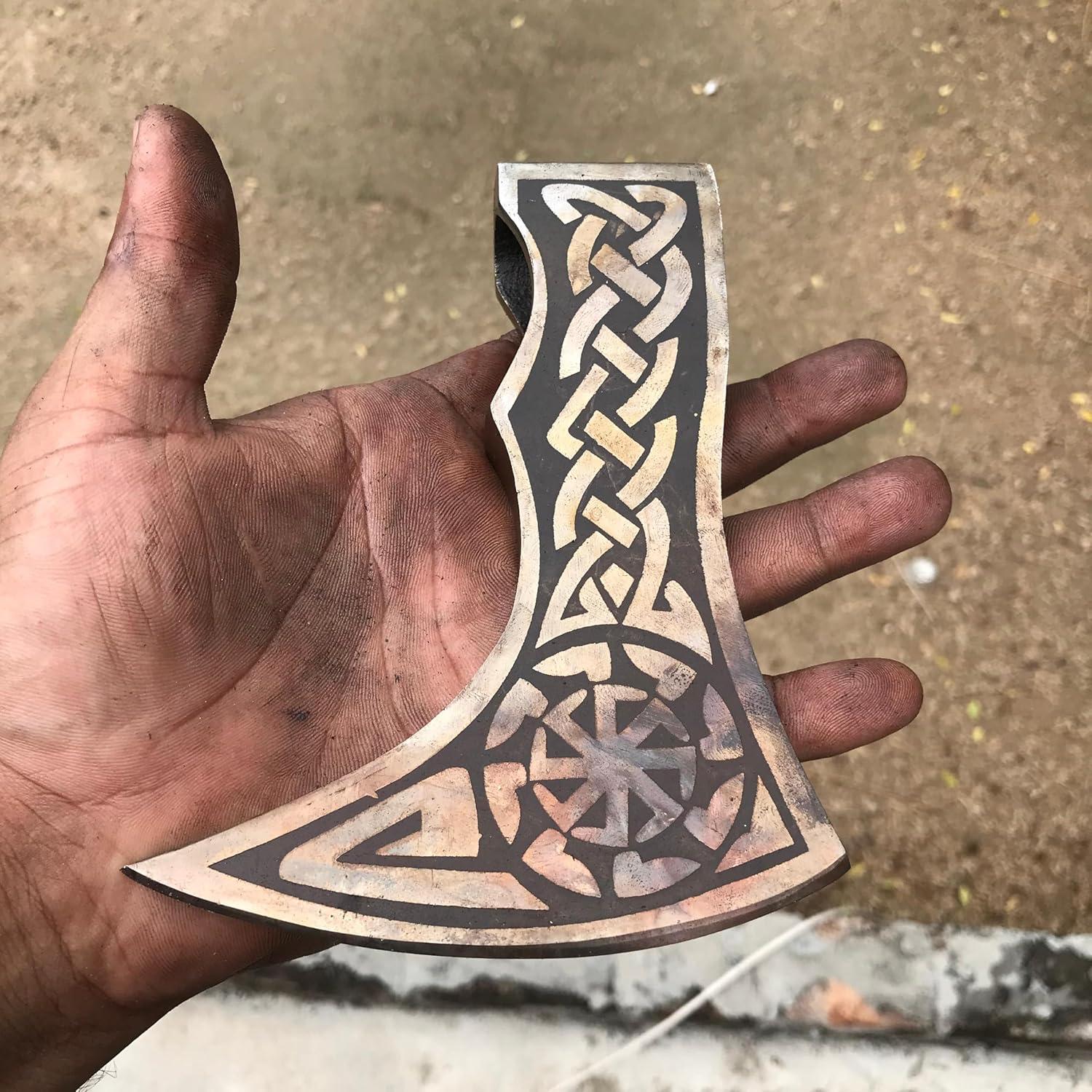 Hacha Vikinga Forjada a Mano Master Damascus 15.24 cm - Regalo Único