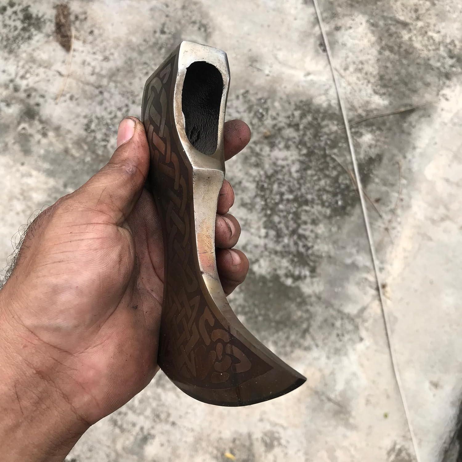 Hacha Vikinga Forjada a Mano Master Damascus 15.24 cm - Regalo Único