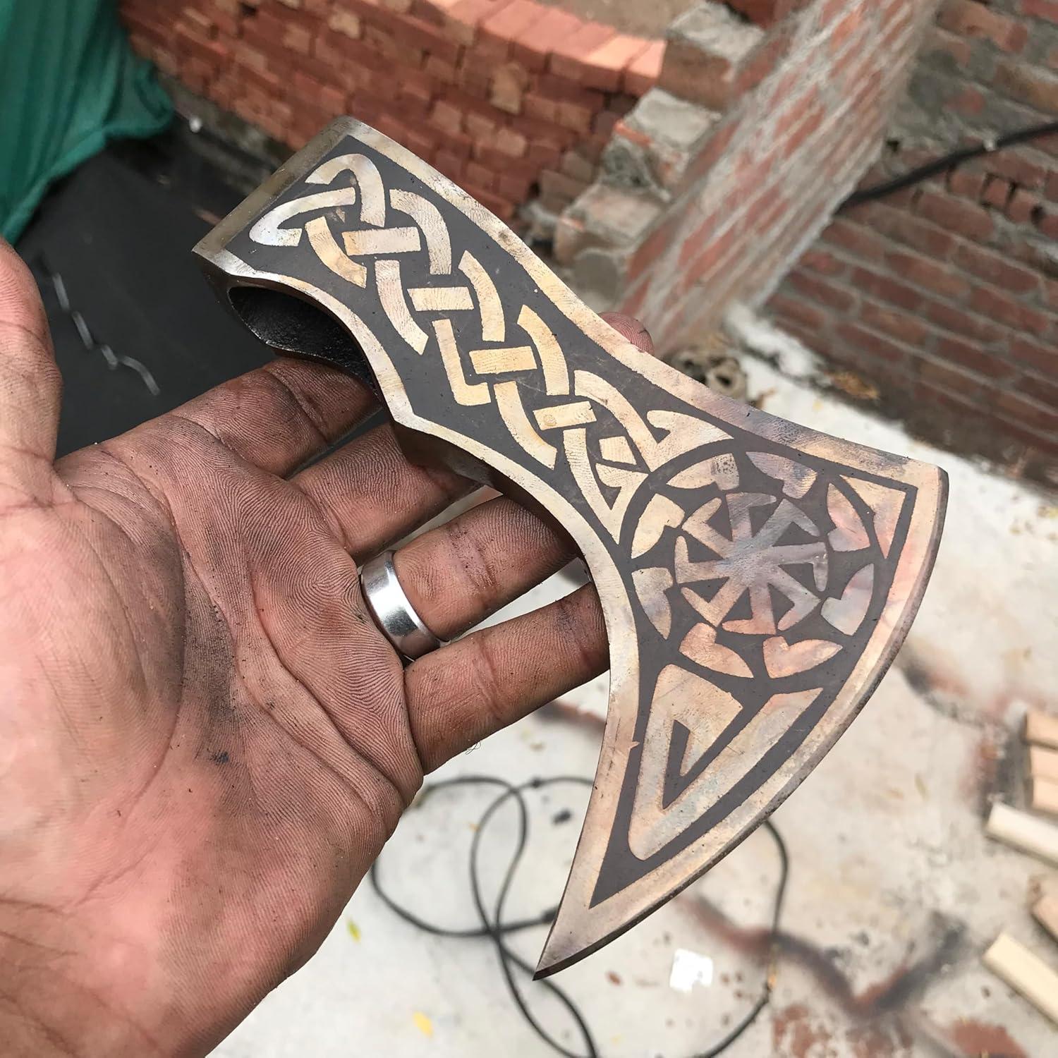 Hacha Vikinga Forjada a Mano Master Damascus 15.24 cm - Regalo Único