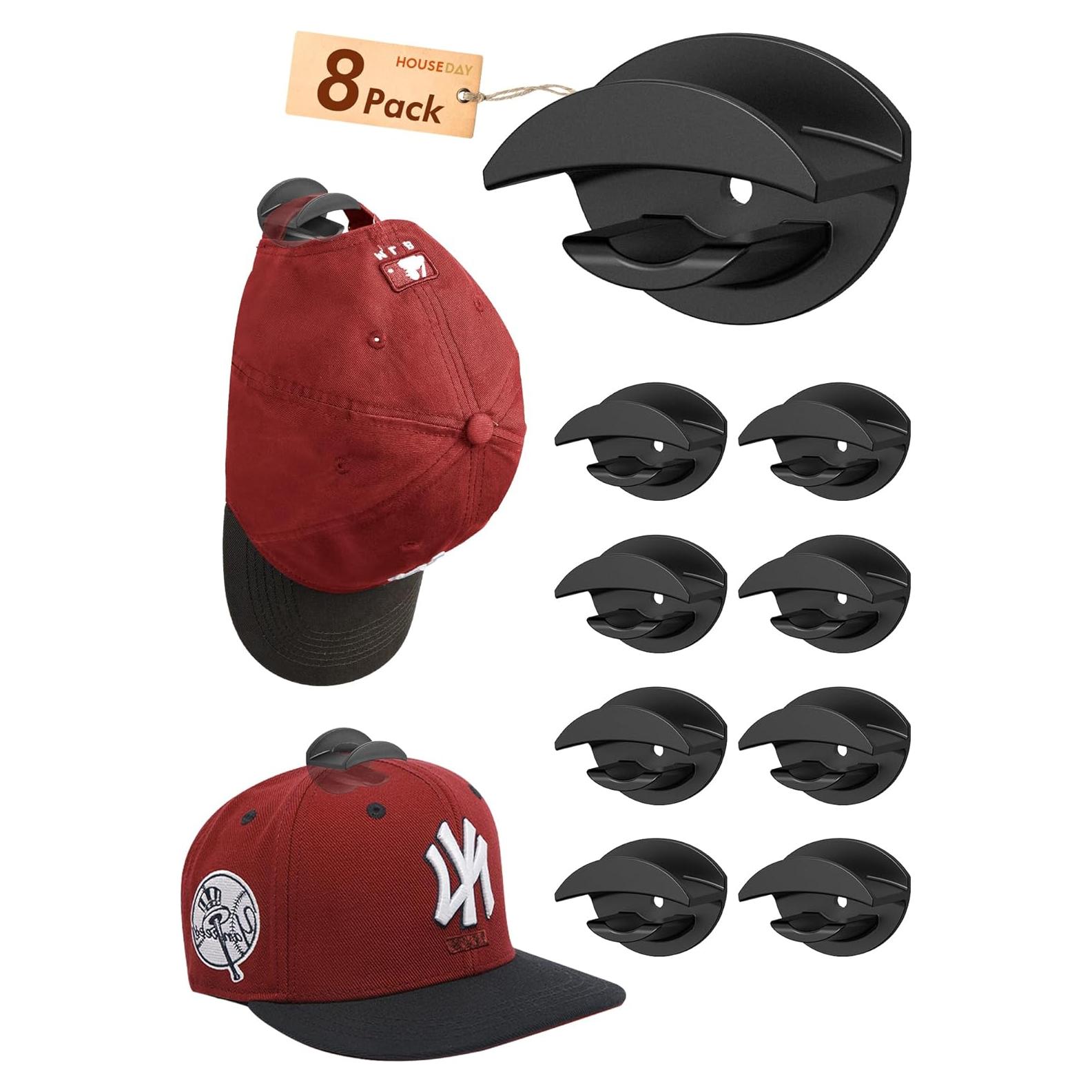 Ganchos Adhesivos para Sombreros HOUSE DAY 8 Pack Negro