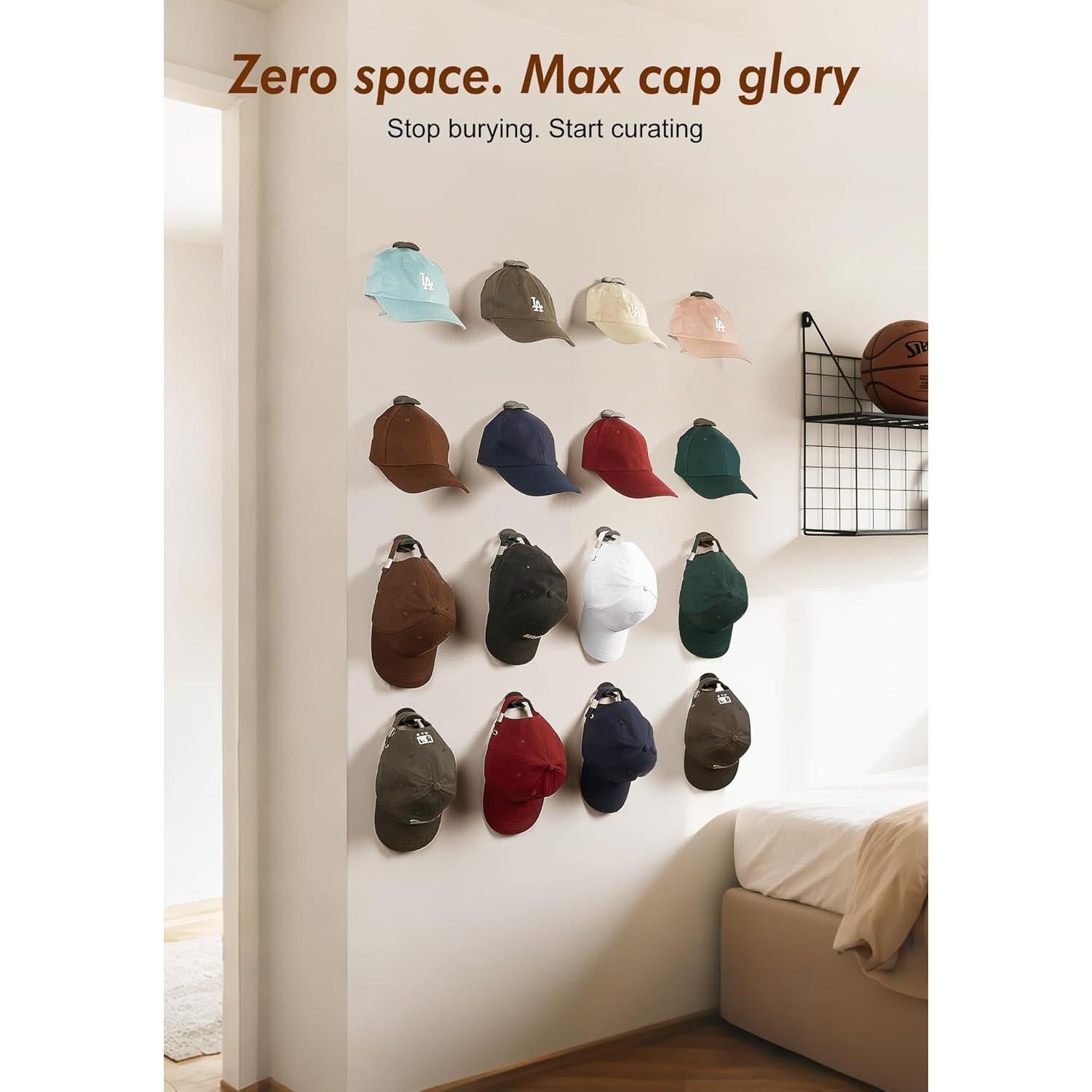 Ganchos Adhesivos para Sombreros HOUSE DAY 8 Pack Negro