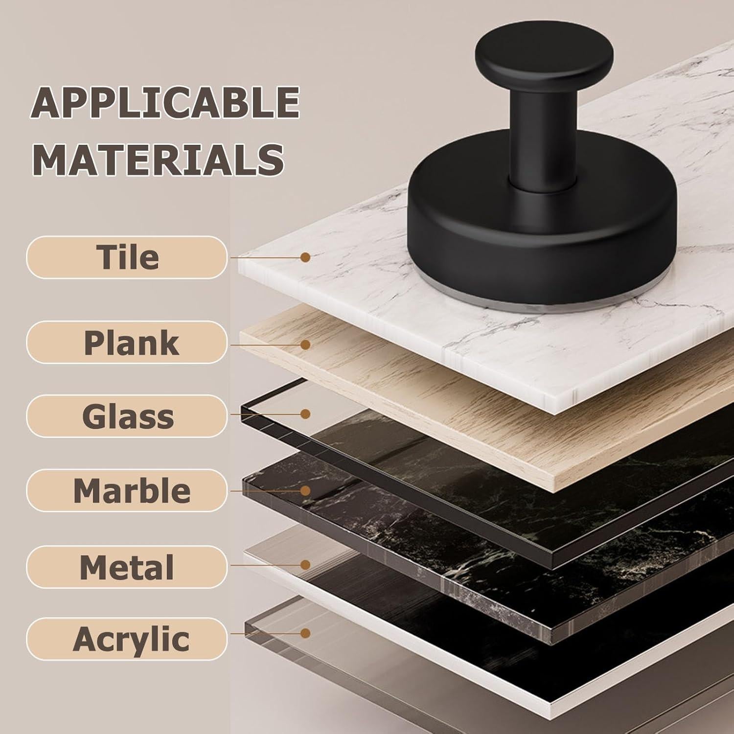 Ganchos de Ventosa Vinaloyary para Ducha, 4 Piezas, Acero Inoxidable