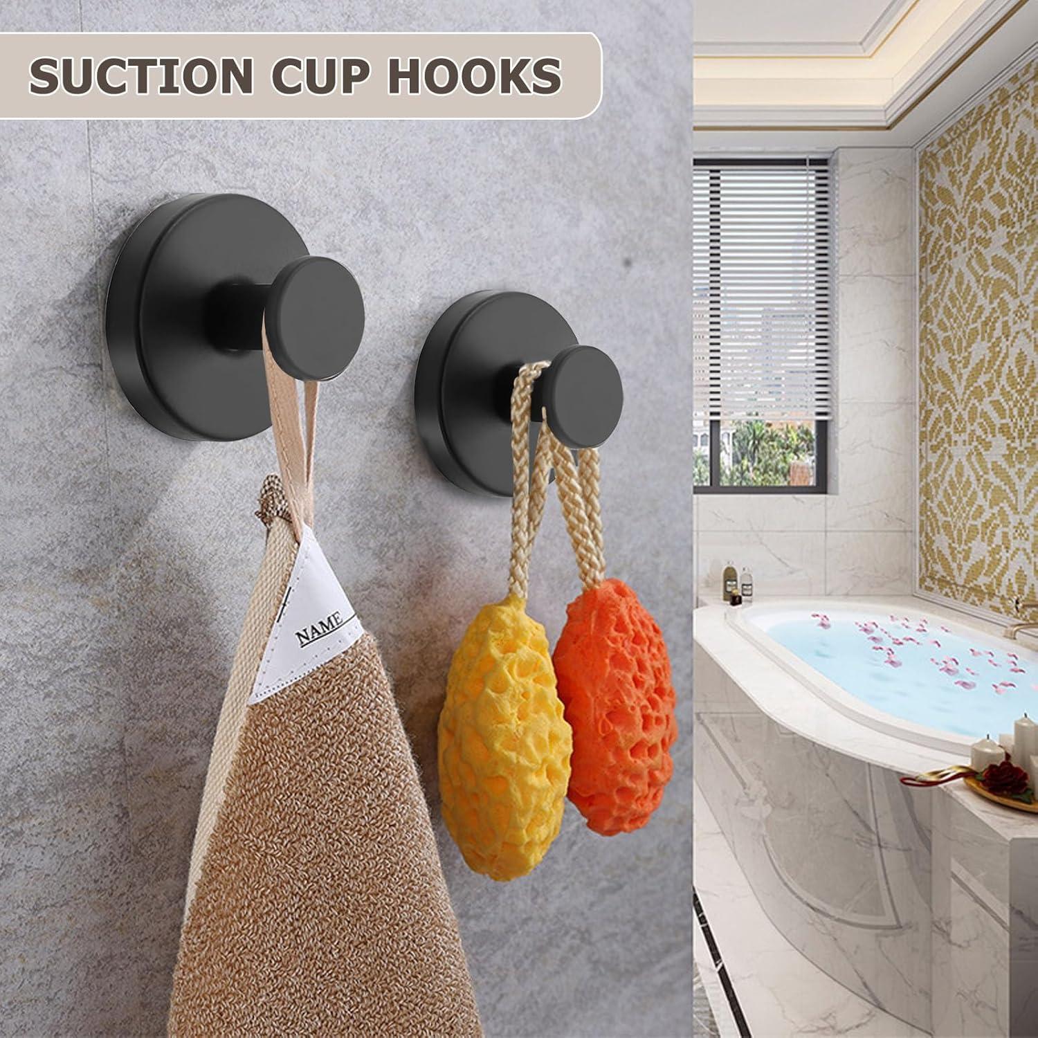 Ganchos de Ventosa Vinaloyary para Ducha, 4 Piezas, Acero Inoxidable