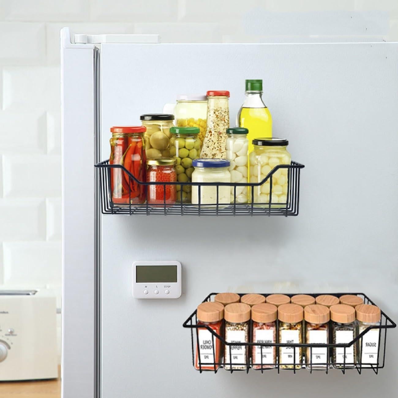 Estante Magnético para Especias KAREZONINE 4 Piezas Metal Gris