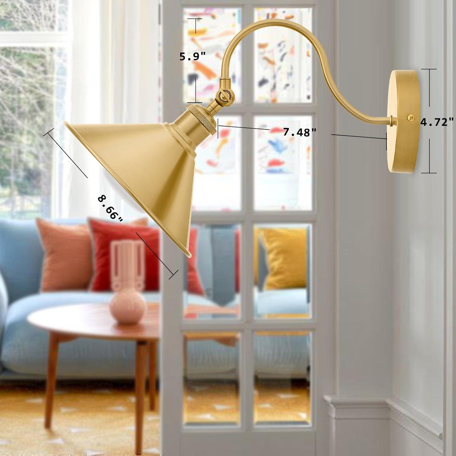 Aplique de Pared Inalámbrico Pillctvel Dorado - Juego de 2 Luces LED