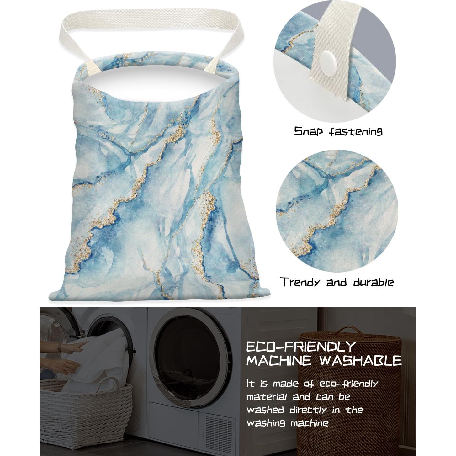 Basurero de Auto APVDSH Modelo BASEHQ Lona Mármol Azul Blanco