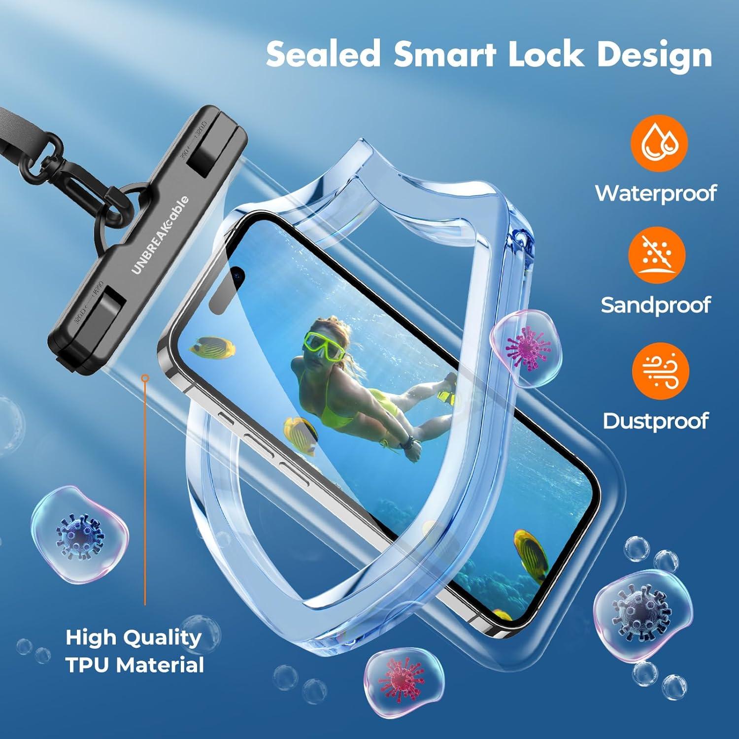 Funda Impermeable UNBREAKcable - 2 Piezas para Smartphones 7"