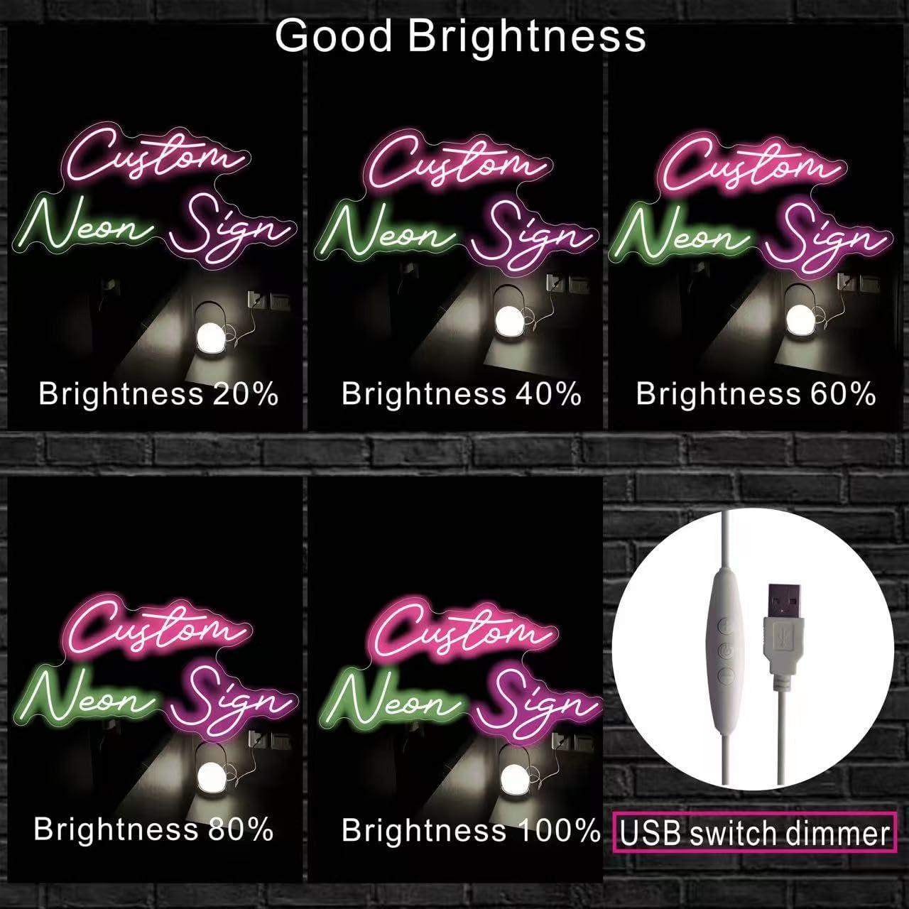 Letrero de Neón Personalizado YOSLEDUP 25-152 cm LED Decorativo