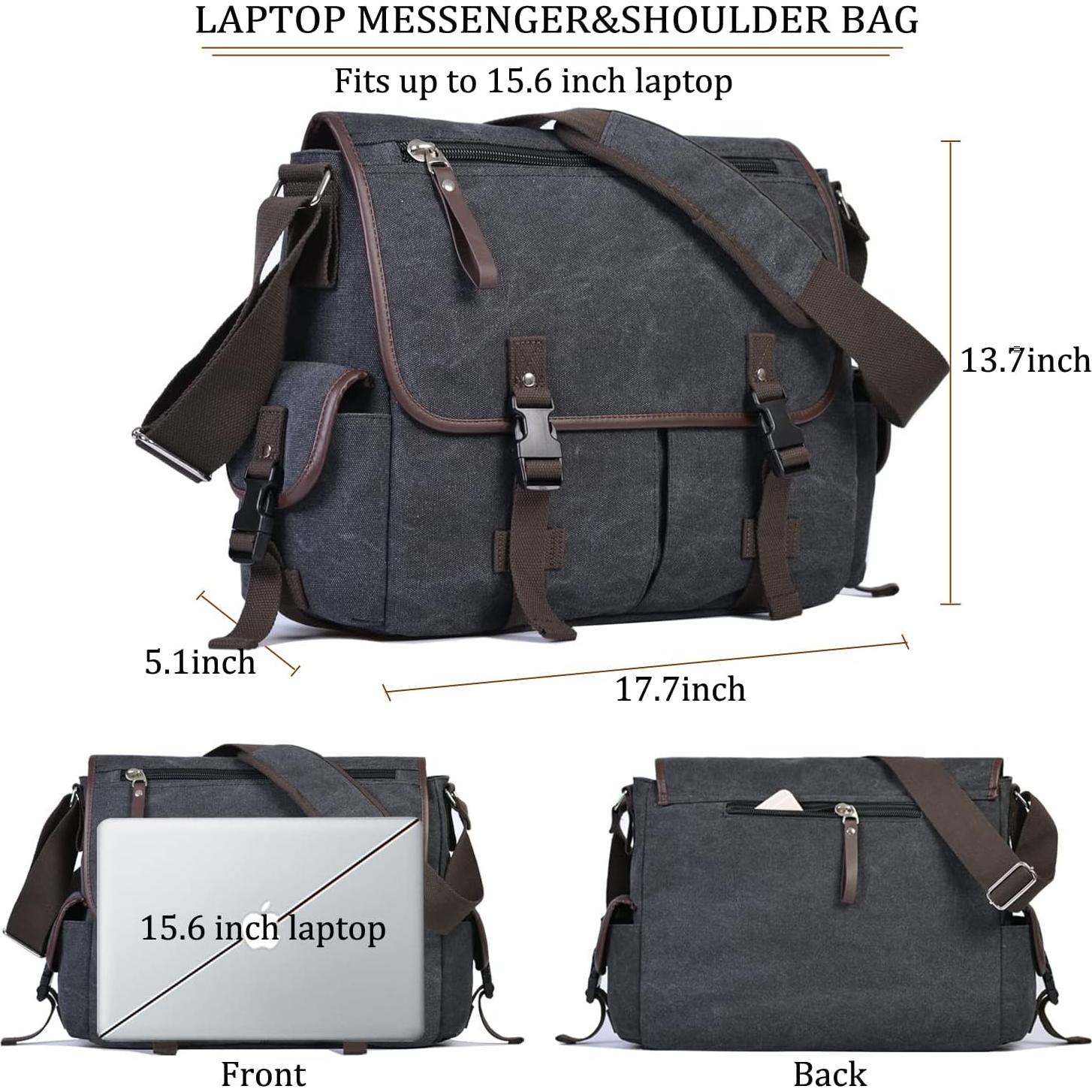 Bolsa Mensajera de Lona CROCOD para Laptop 15.6" Unisex