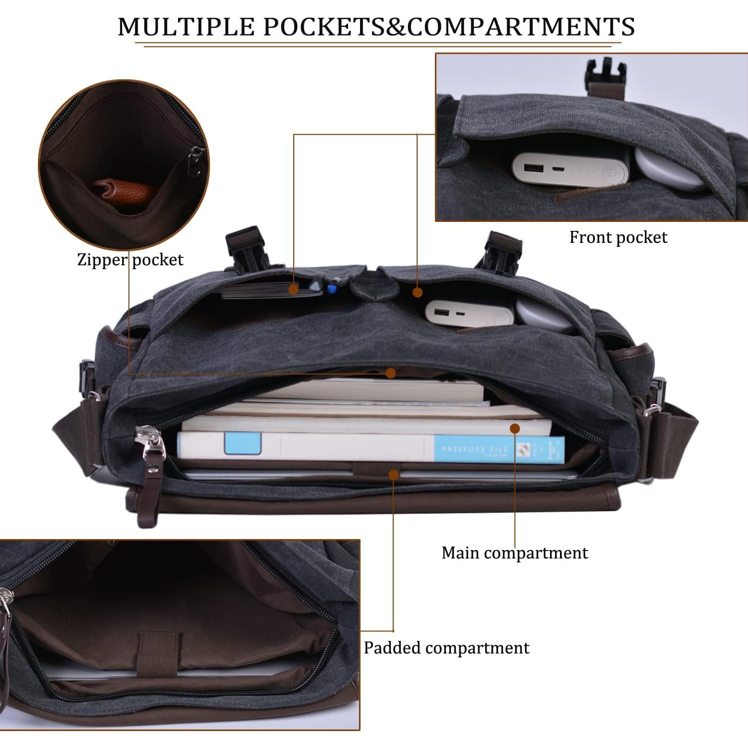 Bolsa Mensajera de Lona CROCOD para Laptop 15.6" Unisex