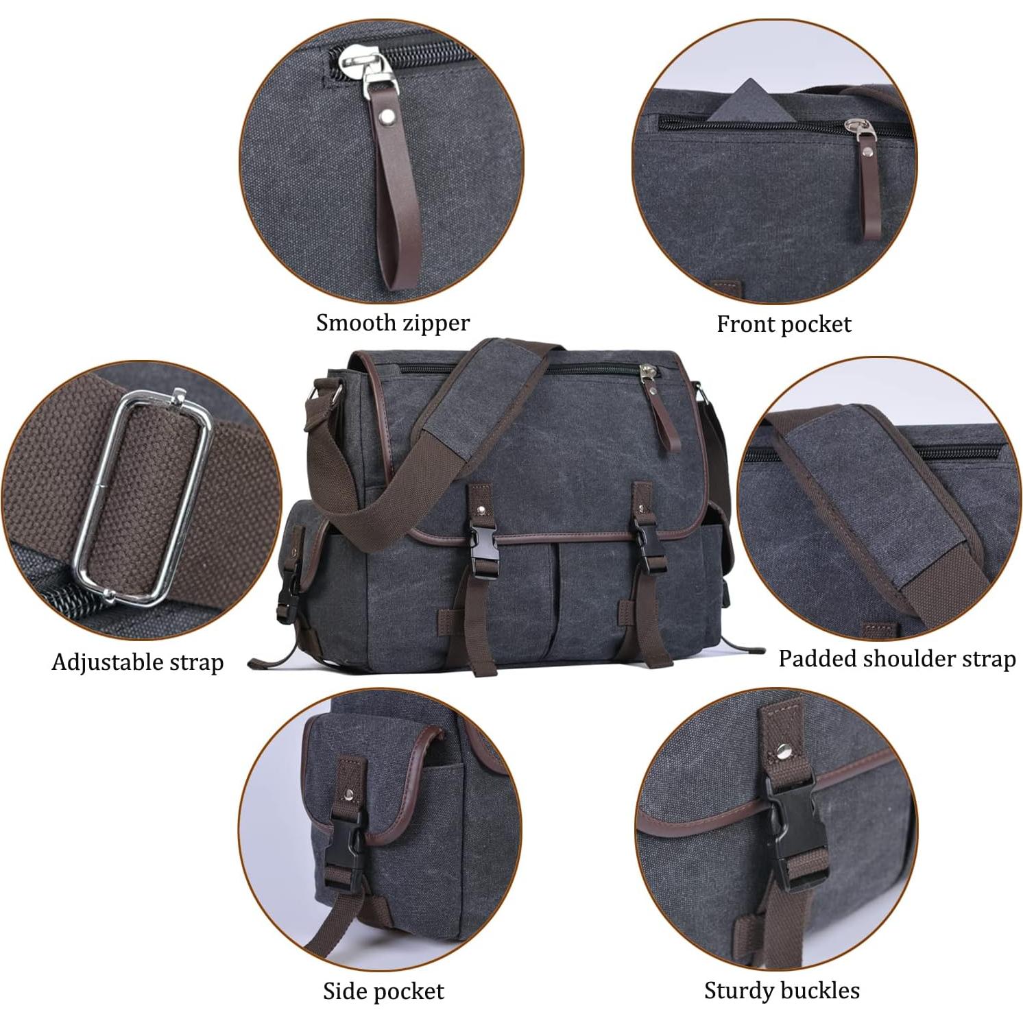 Bolsa Mensajera de Lona CROCOD para Laptop 15.6" Unisex