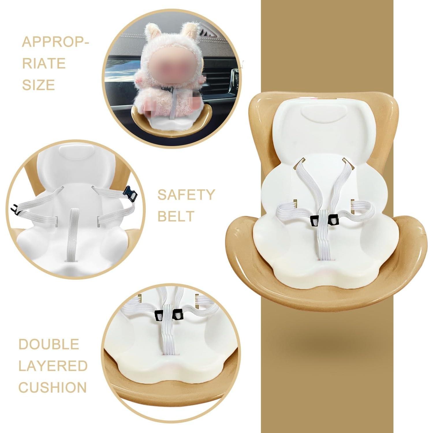 Silla de Auto para Muñeca ApisNest Marrón con Soporte