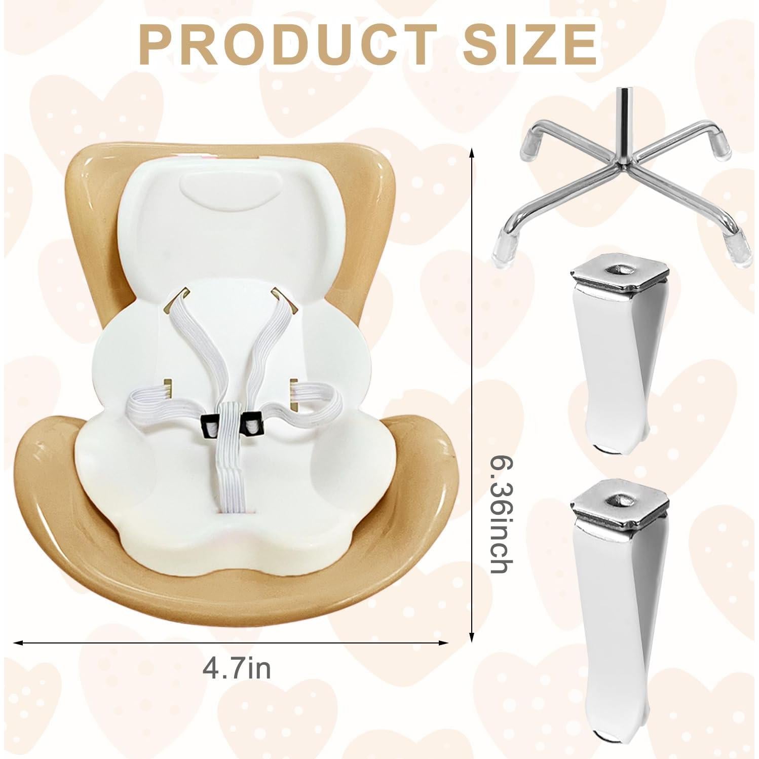 Silla de Auto para Muñeca ApisNest Marrón con Soporte