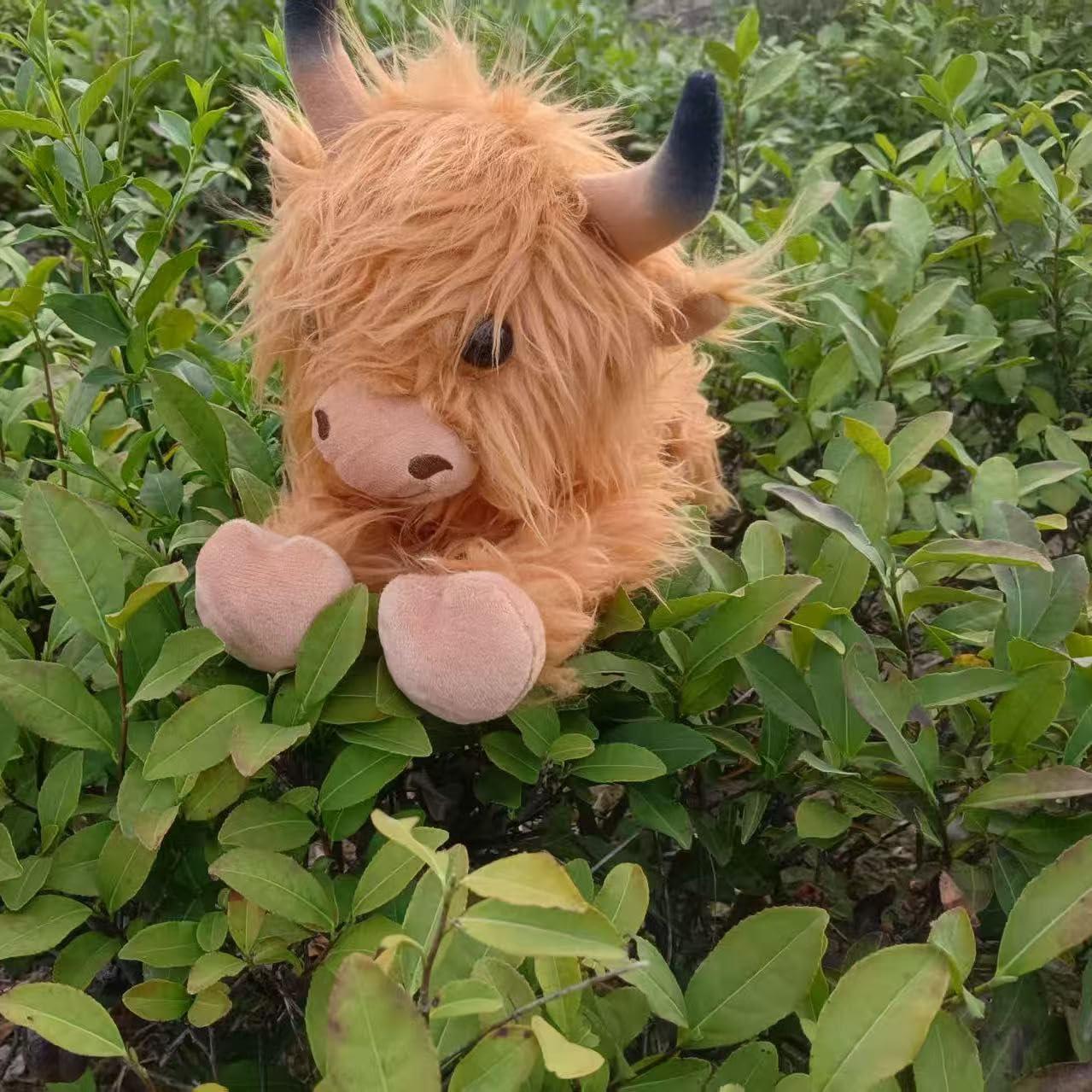 Peluches de Vaca de las Tierras Altas BLORFY - 20 cm, Amarillo