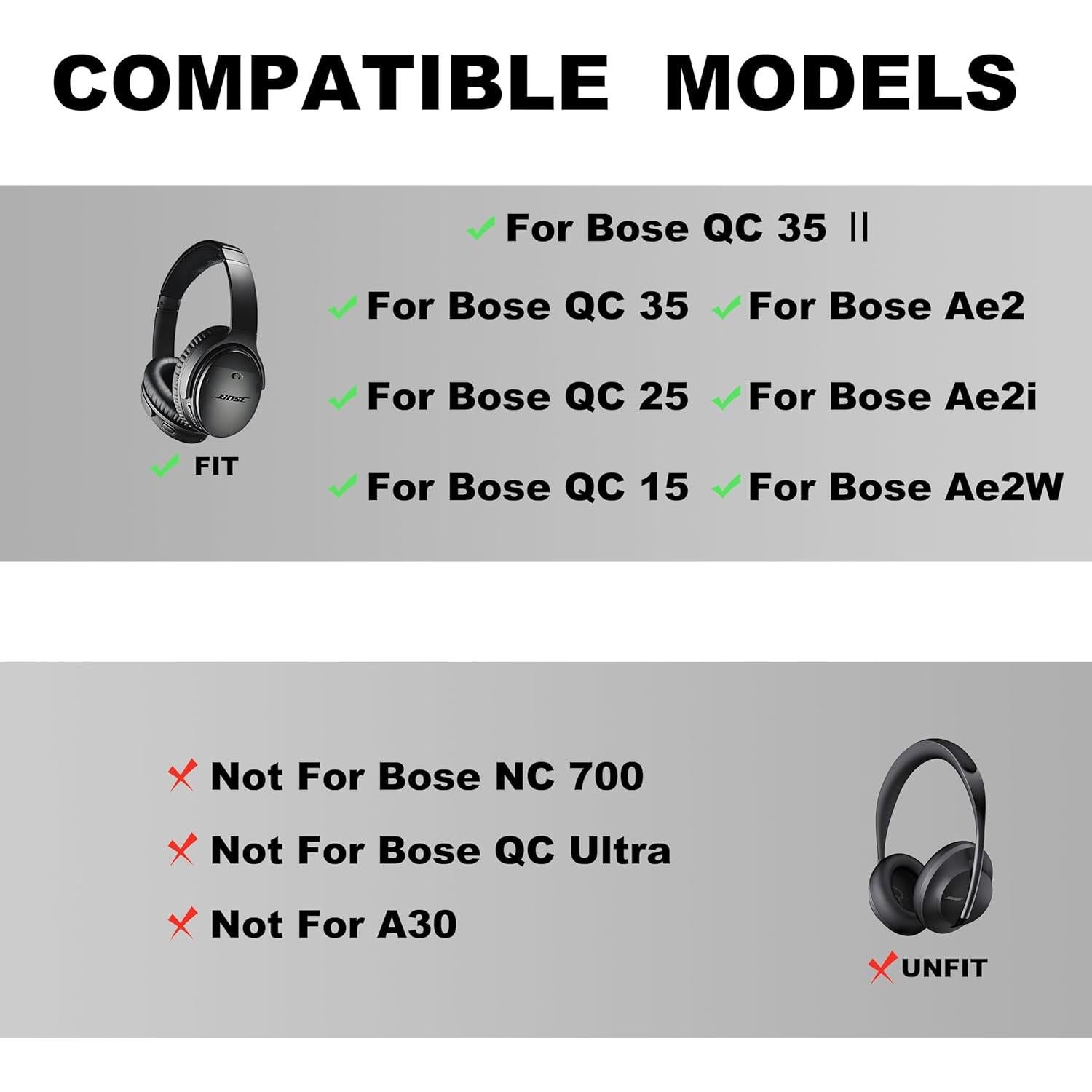 Almohadillas de Repuesto Bose QC35 QC35 II - Cuero Suave