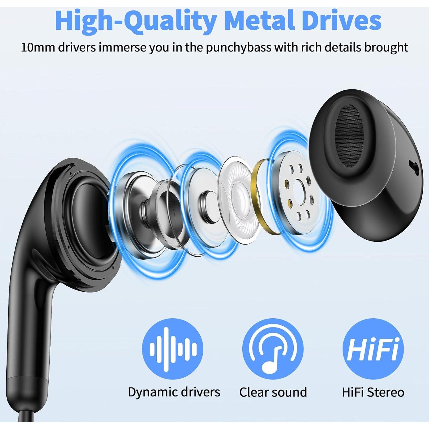 Auriculares con cable AIAUXAI AlAUXAI00092 HiFi 3.5mm Negro