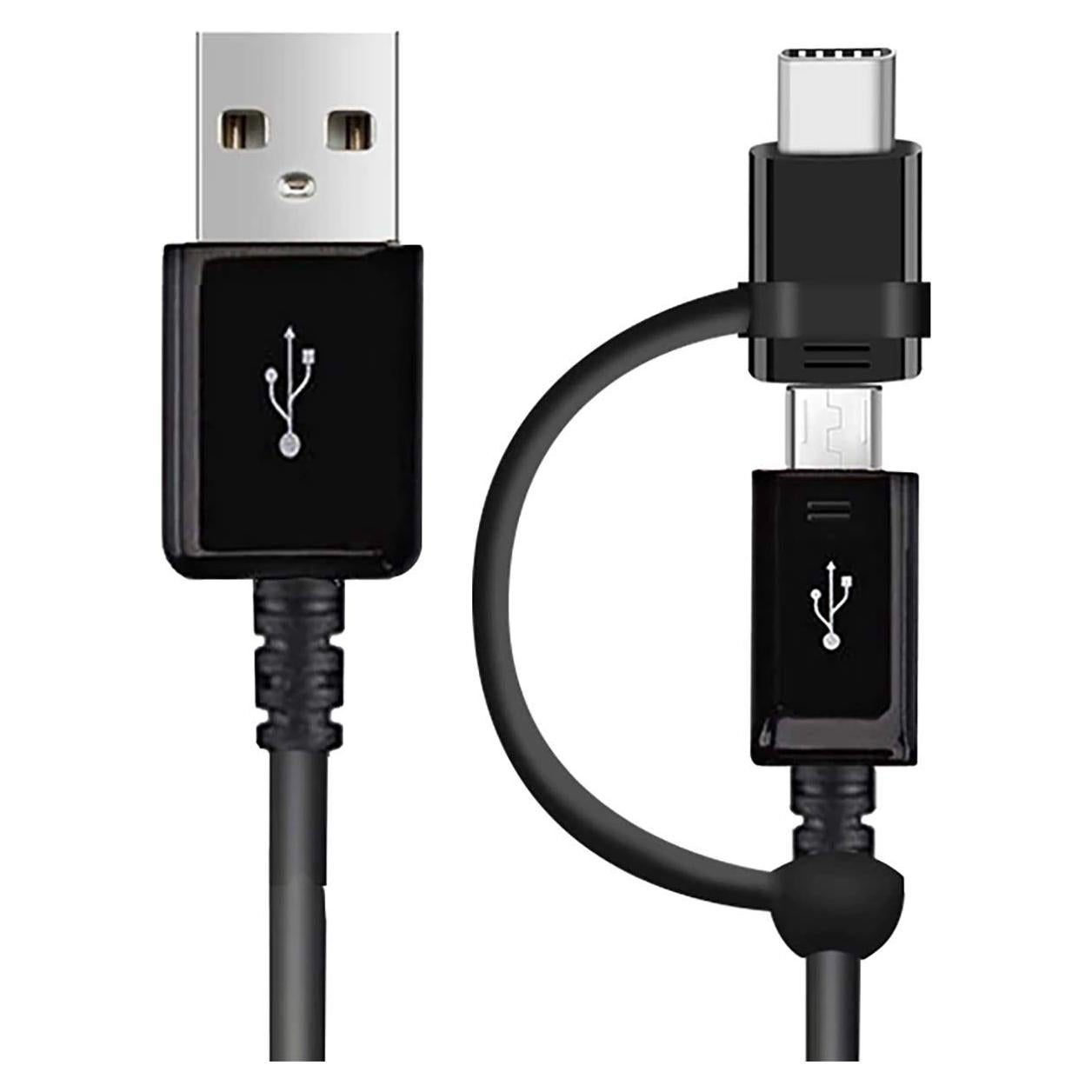 Cable Dual USB-C y MicroUSB Volt Plus Tech 5A 2Pack